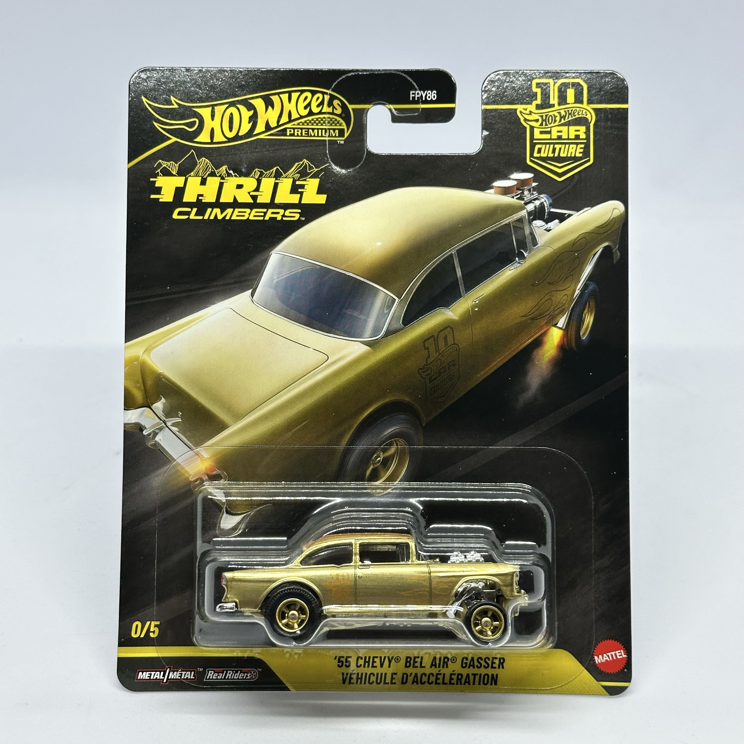 CHASE - Hot Wheels Premium Thrill Climbers - '55 Chevy Bel Air Gasser Vehicule D'Acceleration