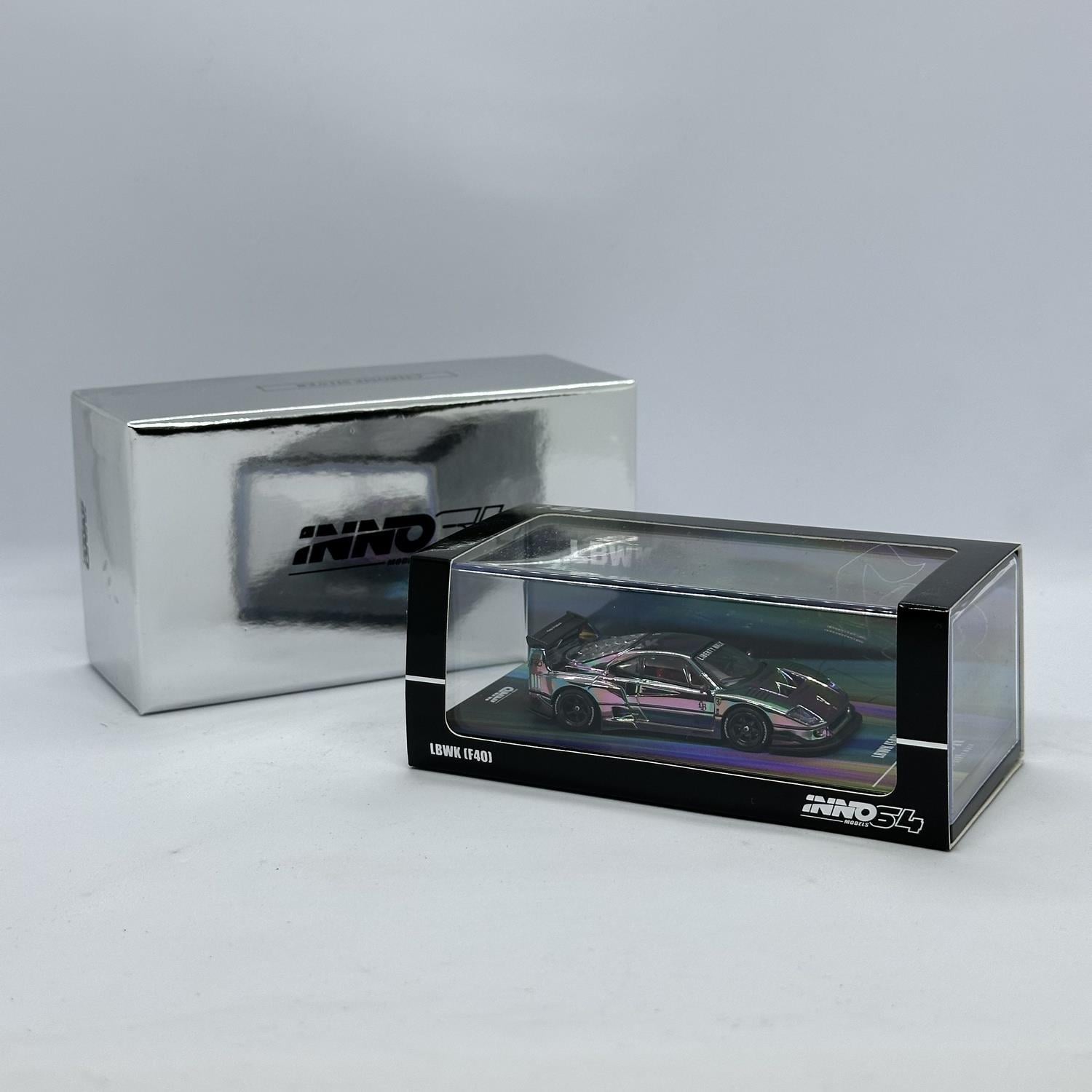 CHASE - INNO64 1/64 Ferrari F40 Chrome Silver LBWK 