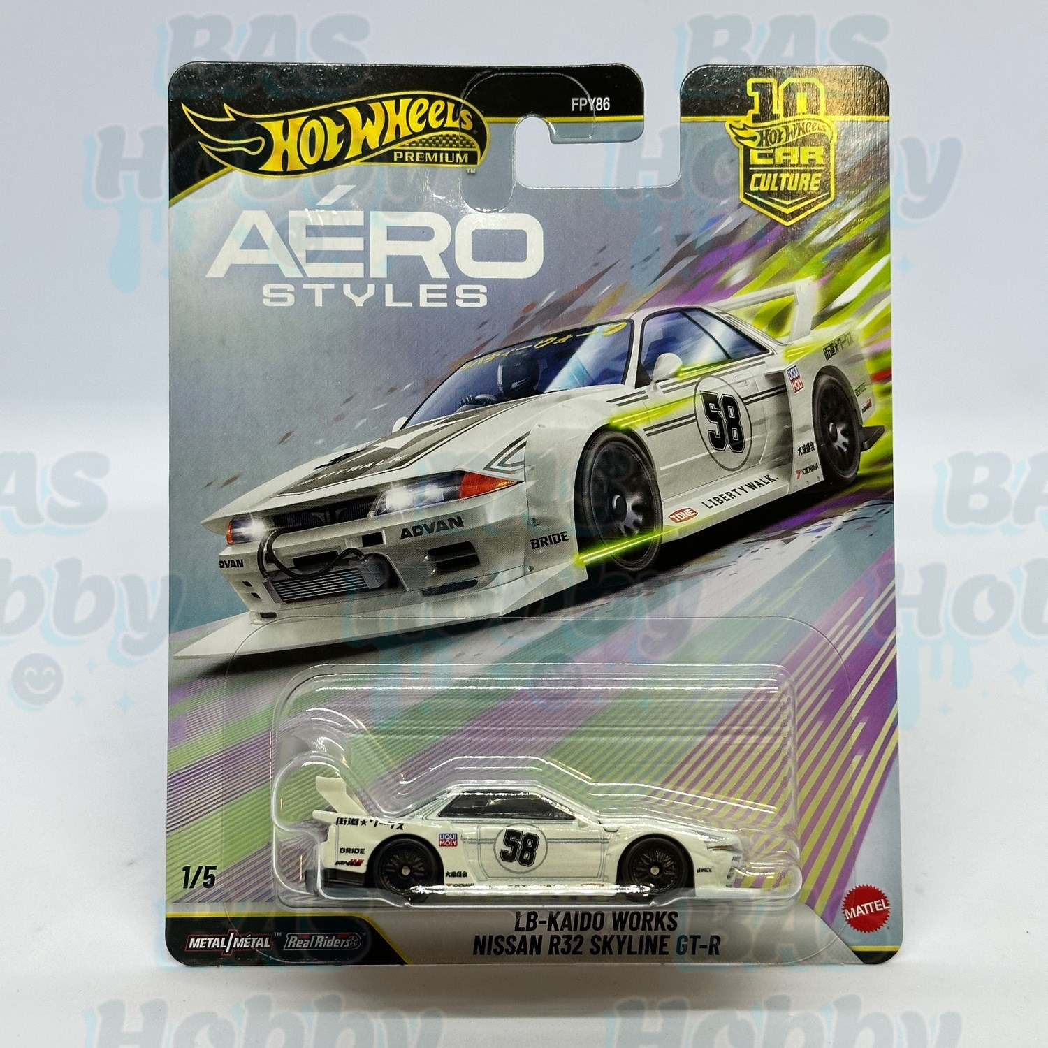 Hot Wheels Premium Car Culture Aero Styles - LB-Kaido Works Nissan R32 Skyline GT-R