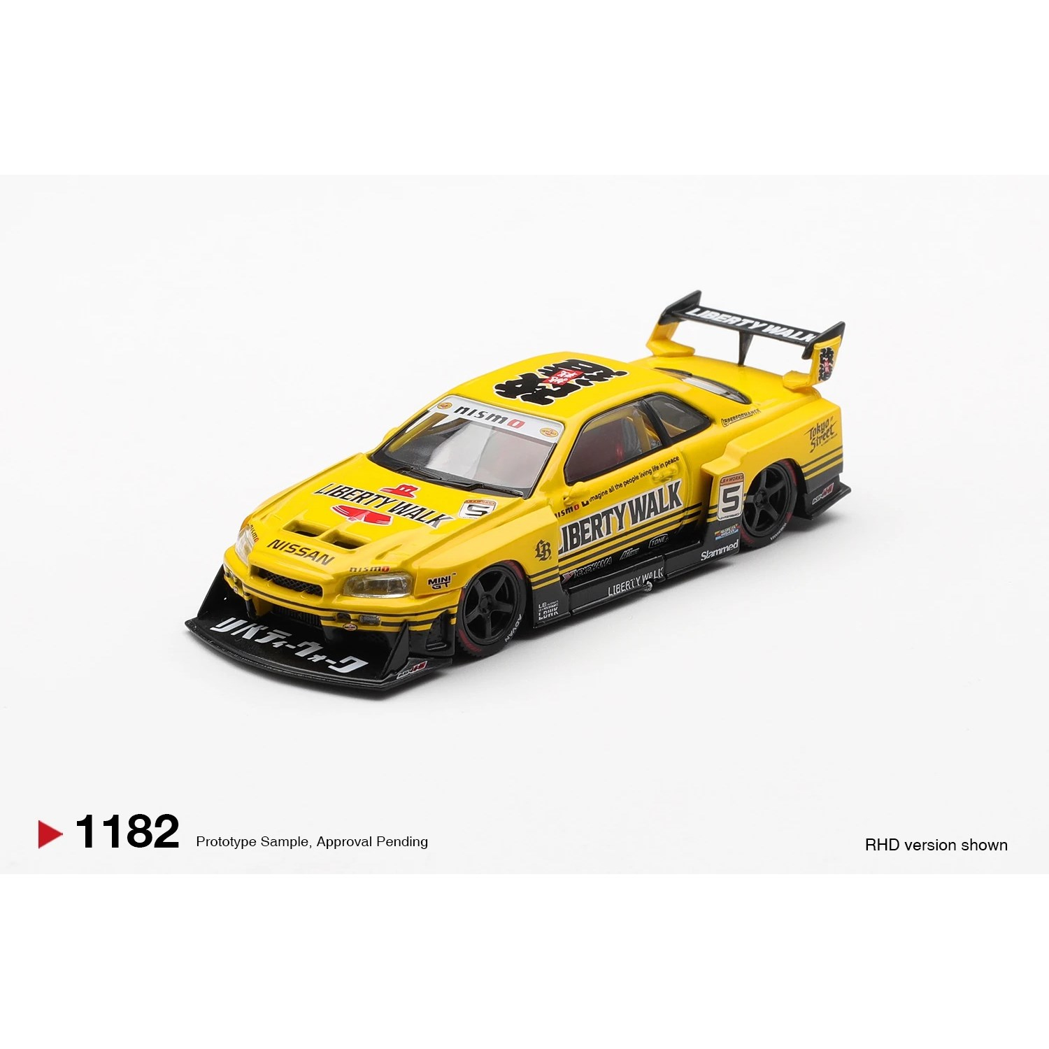 Mini GT 1/64 Nissan LB-ER34 Super Silhouette SKYLINE Sport Yellow MGT01182