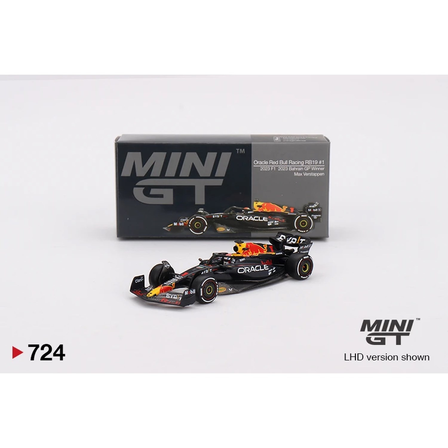 Mini GT 1/64 Oracle Red Bull Racing RB19 #1 Max Verstappen 2023 F1 2023 Bahrain GP Winner MGT00724