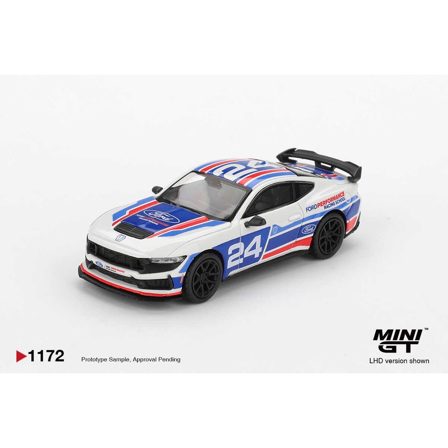 (ÖN SATIŞ) Mini GT 1/64 Ford Mustang Dark Horse #24 Ford Performance Racing School MGT01172