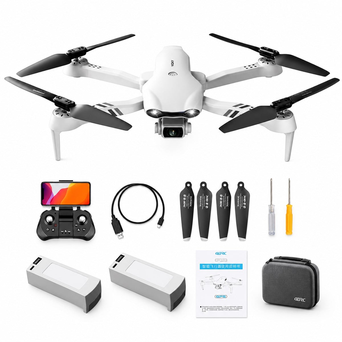 4DRC 4DRC F10 Çift Akıllı Konumlandırma Dönüşü 4 Eksenli Başsız Modlu Çift Pil 6K Çift Kamera Drone