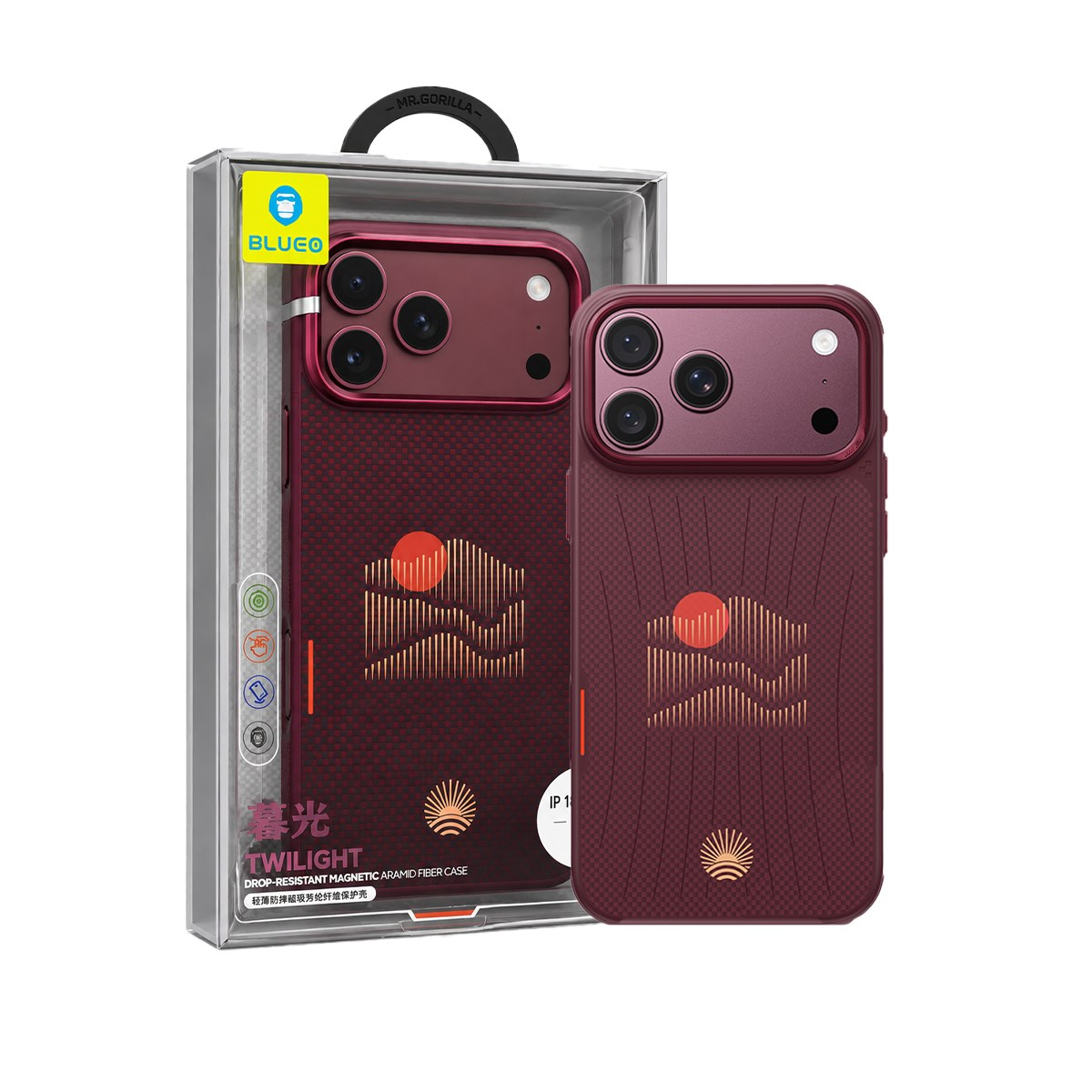 BLUEO iPhone 17 Pro Max / 18 Pro Max Twilight Lightweight Drop-Resistant Magnetic Aramid Fiber Case