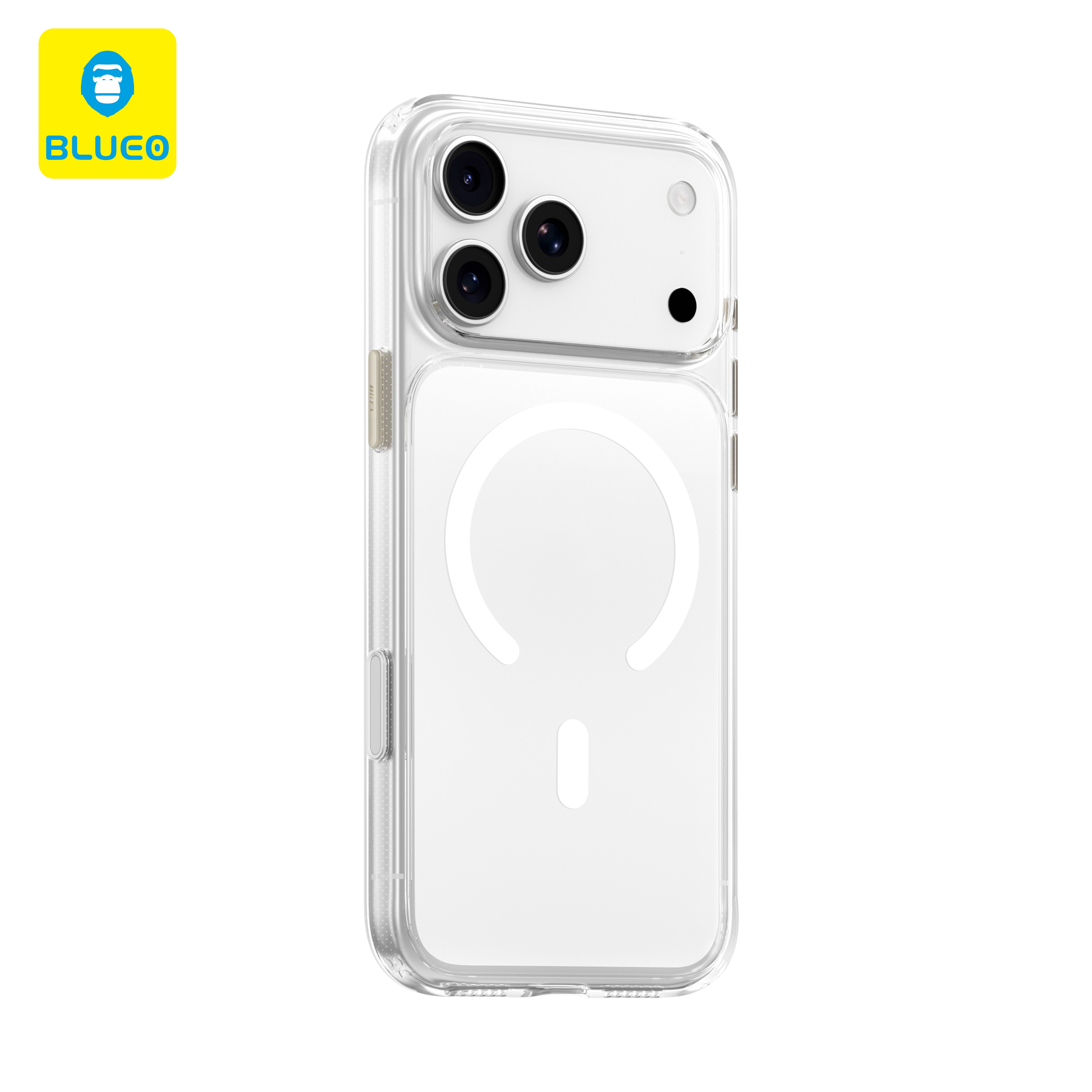 BLUEO iPhone 17 Pro Max / 18 Pro Max Uyumlu Crystal+ Anti-Drop Phone Case with Magnetic