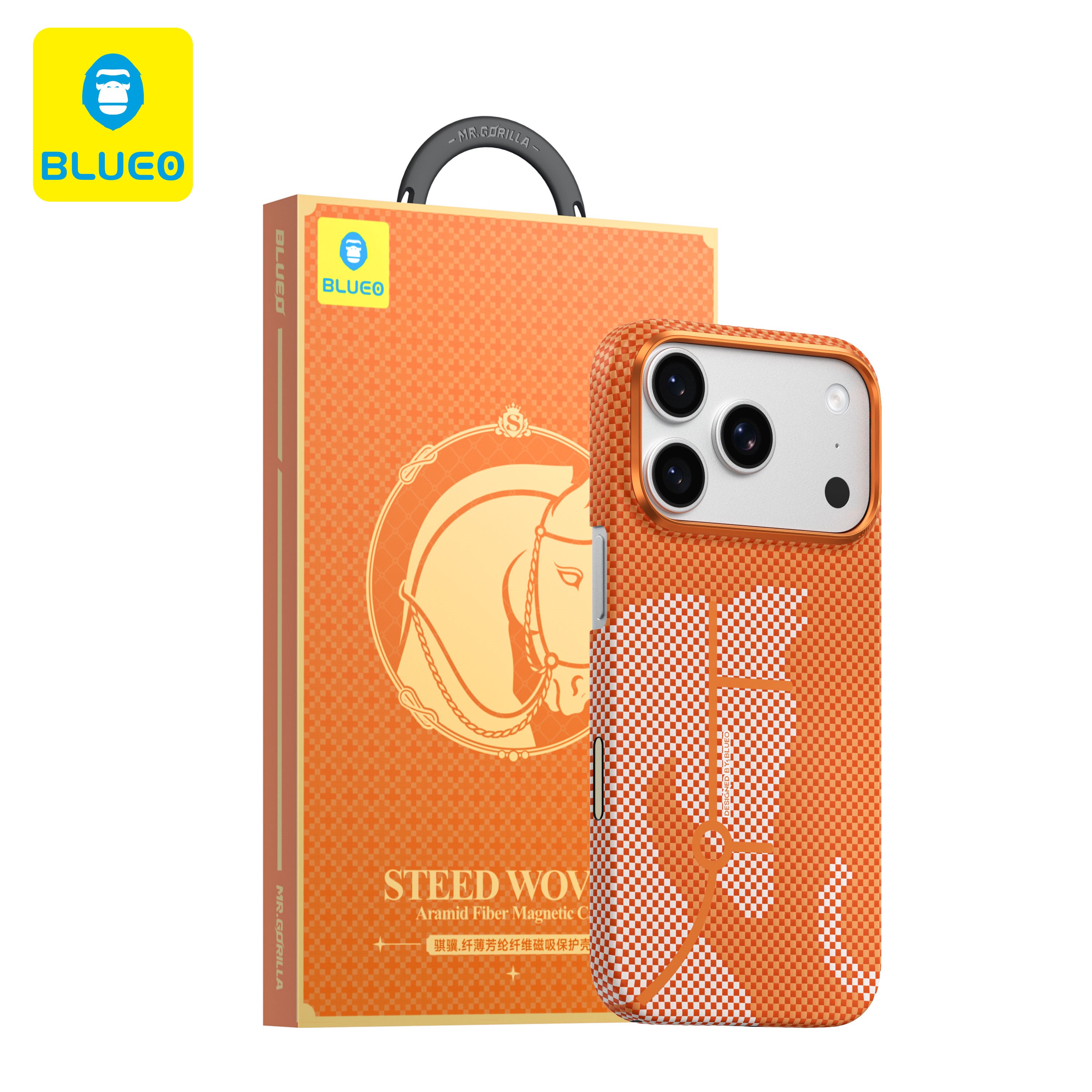 BLUEO iPhone 17 Pro Uyumlu Steed Woven Aramid Fiber Magnetic Case