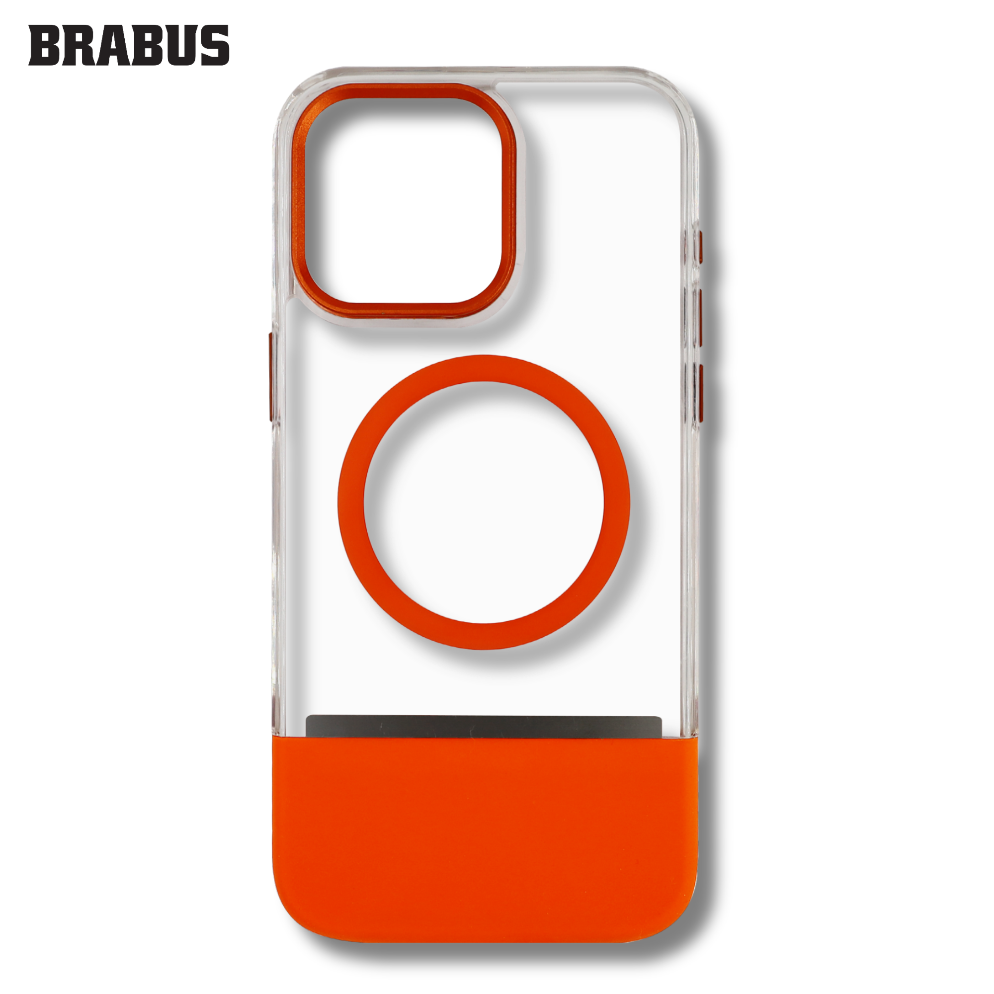 BRABUS iPhone 15 Pro Çift Parça Şeffaf Renkli Anti-Shock MagSafe Özellikli Divine Silikon Kılıf