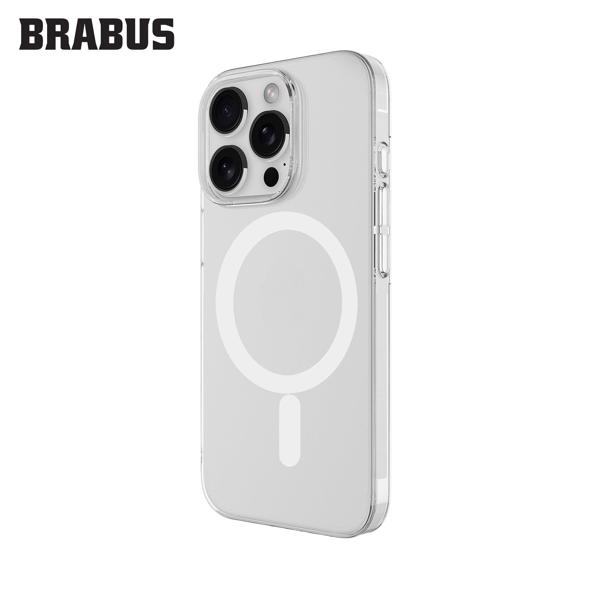 BRABUS iPhone 16 Pro MagSafe Özellikli ince Slim Şeffaf Royal Sert Silikon Kılıf