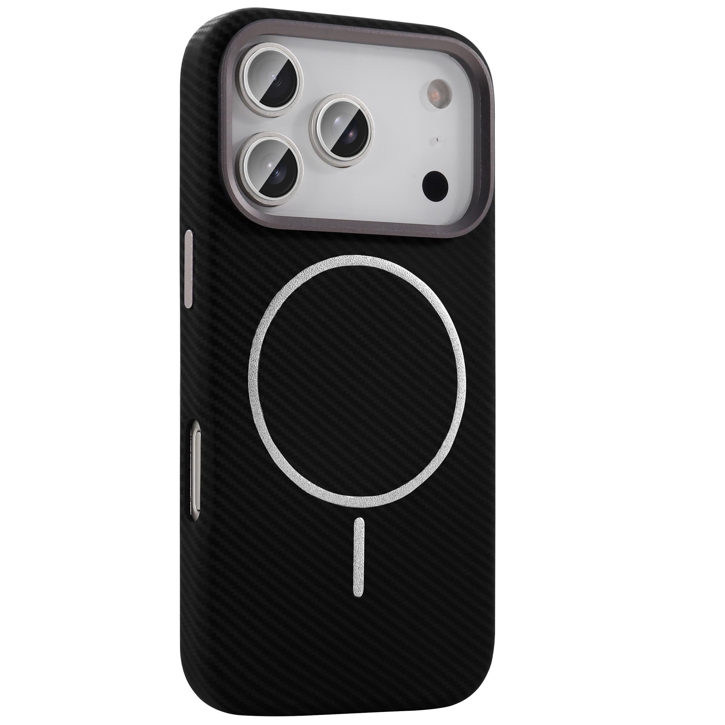 BRABUS iPhone 17 Pro Max Uyumlu Karbon Fiber Baskı Kaplamalı MagSafe Özellikli Patch Kılıf