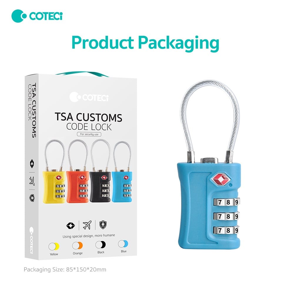 COTECi COTECi TSA Wire Customs Lock Şifreli Valiz ve Bagaj Kilidi