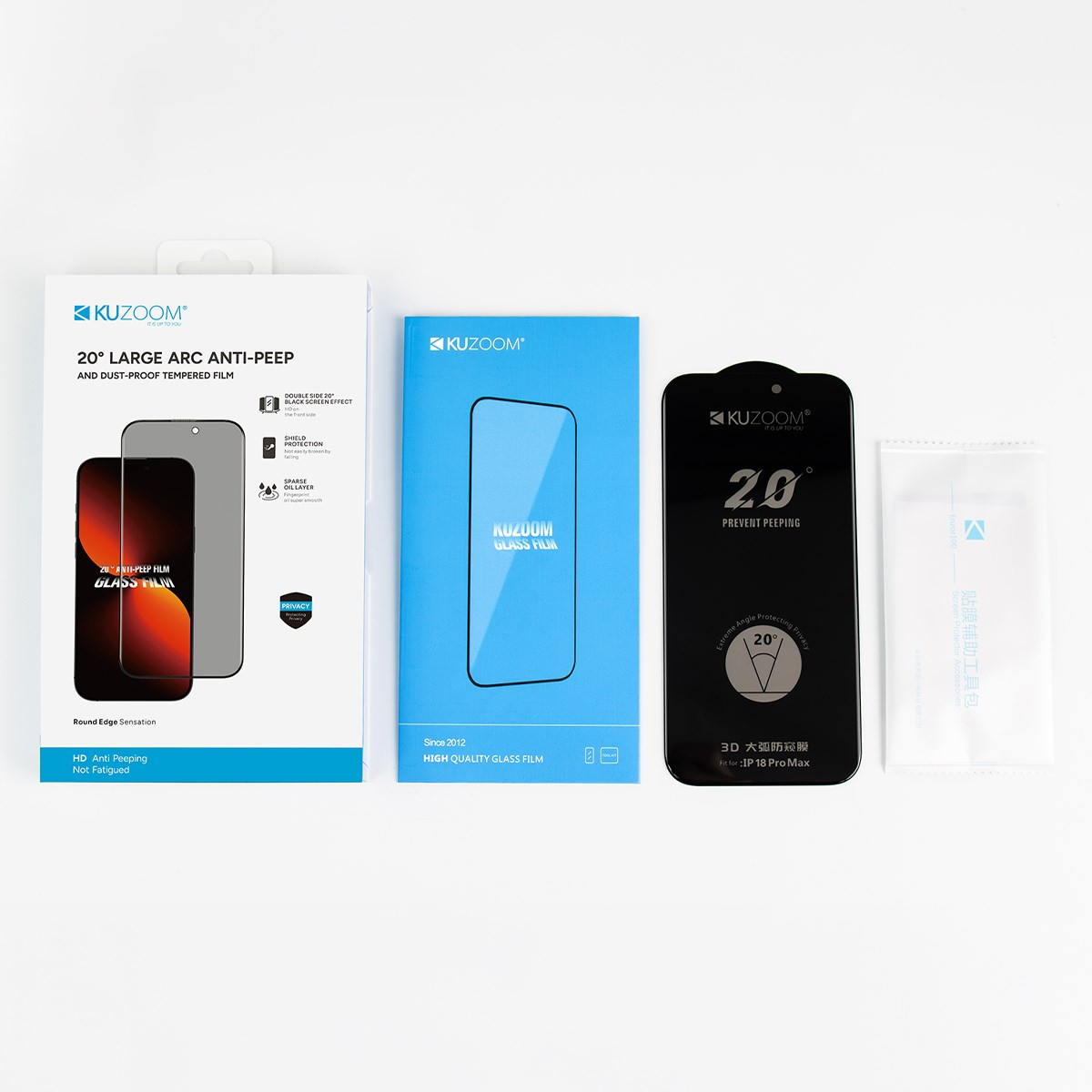 KUZOOM İphone 18 Pro Max Anti-Peep Privacy Hayalet Ekran Parmak İzine Dayanıklı Cam Ekran Koruyucu