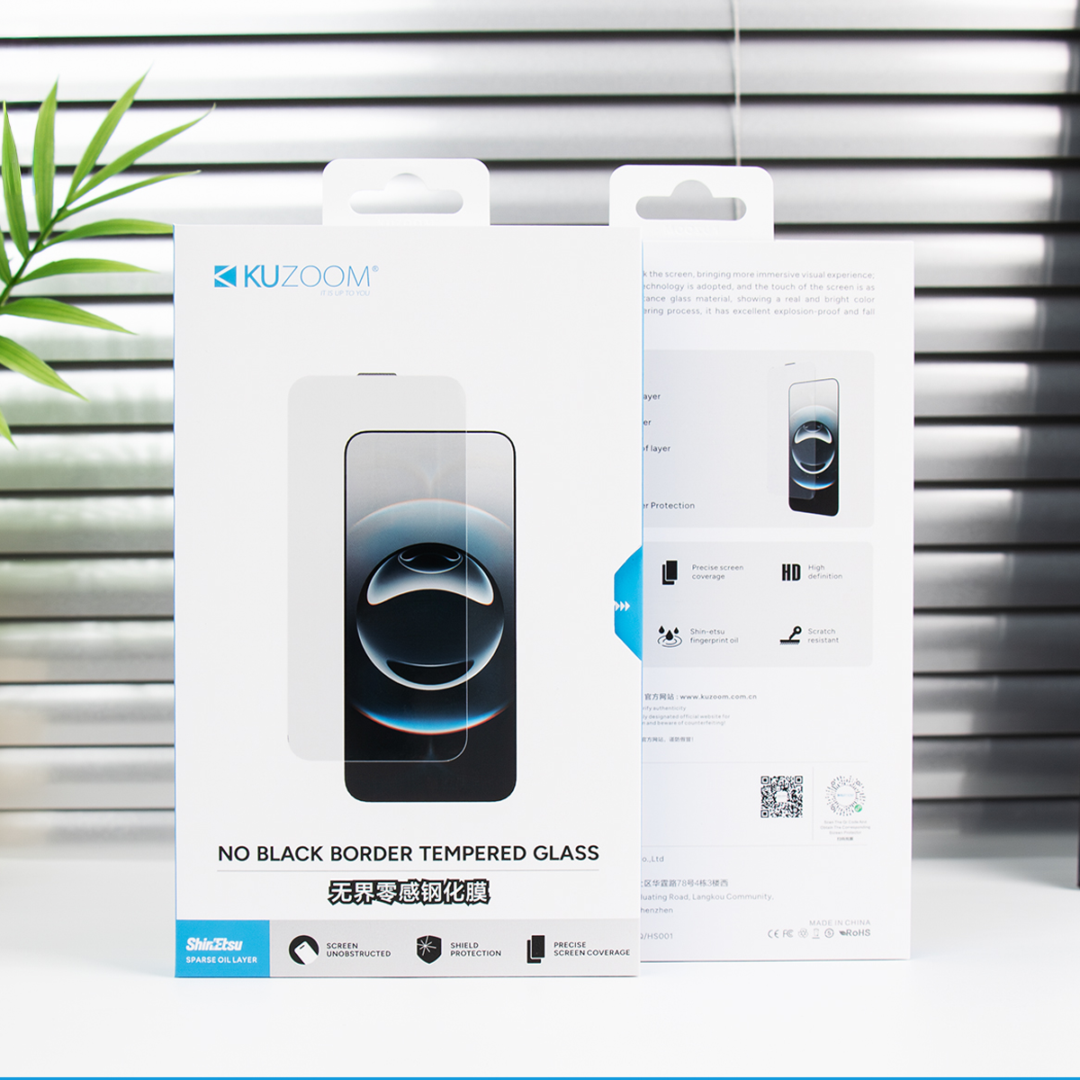 KUZOOM No Black Border iPhone 17 Pro Max Uyumlu Kenarları Full Çıtasız Temperli Cam Ekran Koruyucu