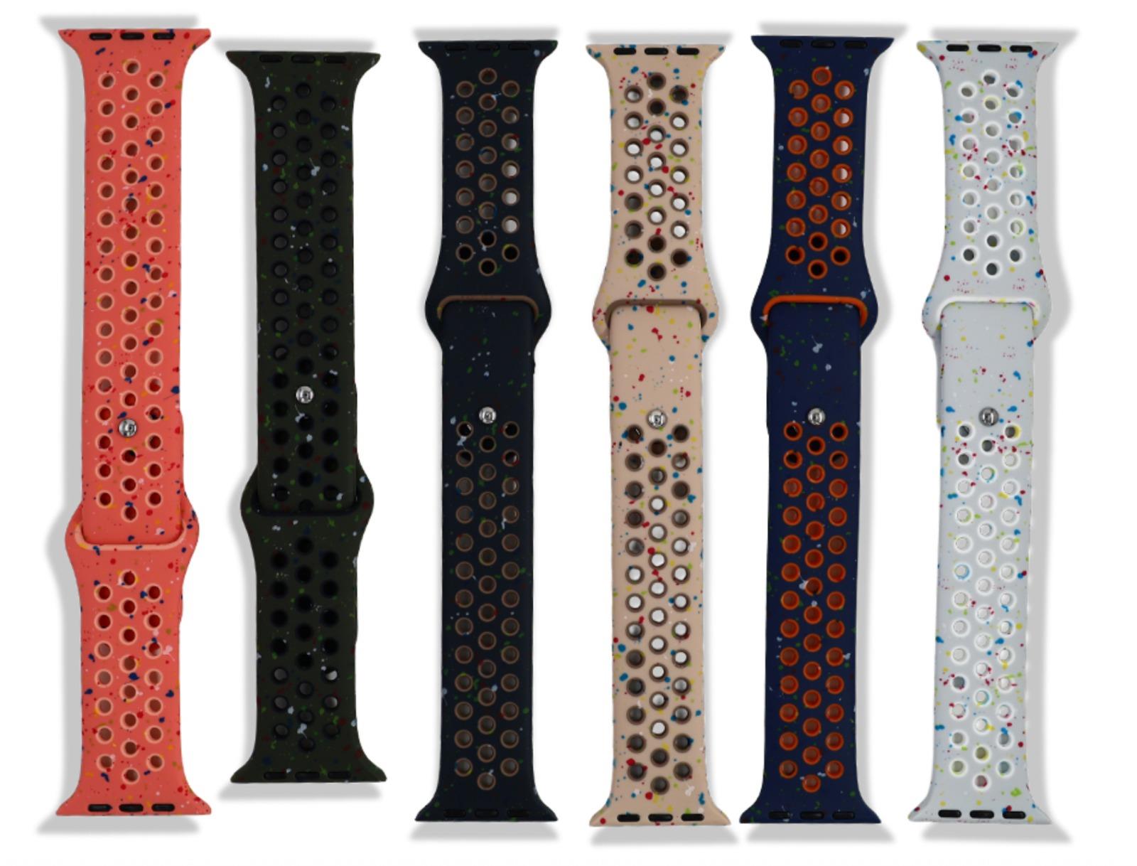 MOPAL Apple Watch Uyumlu 42 44 45 49 mm Renkli Boyalı Paint Dot Saat Kordonu