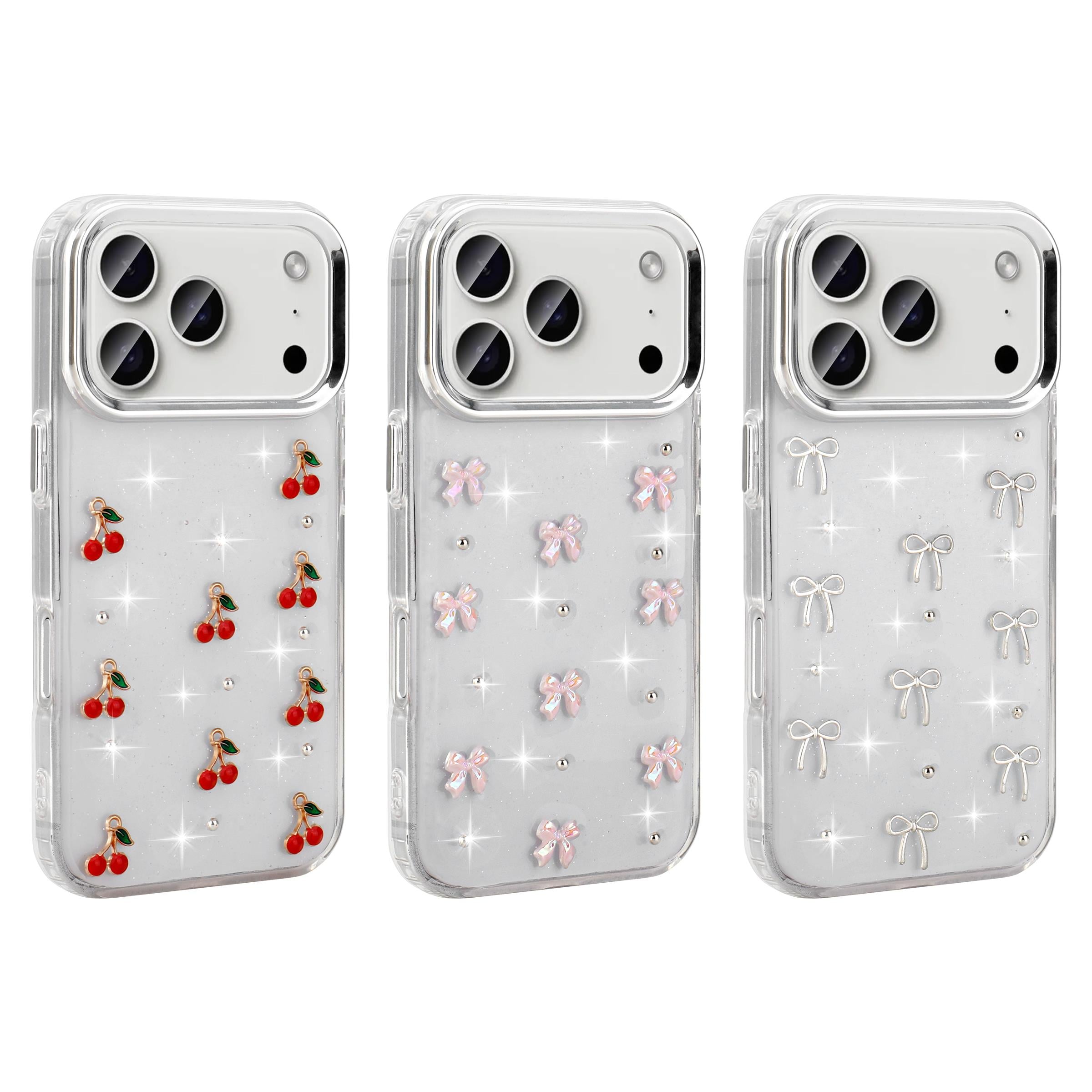 MOPAL iPhone 17 Air Kabartma Desenli Fiyonk Silikon Kılıf