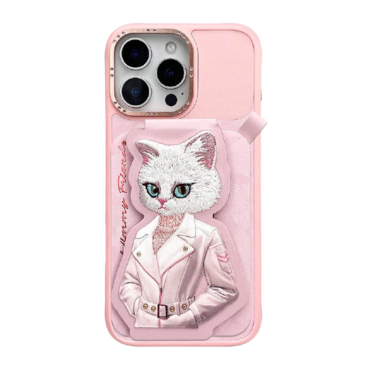NIMMY iPhone 16 Pro Max Uyumlu | MagSafe Destekli  Pembe Kedi Desenli Kartlıklı Kılıf - N-CXMC-KTHZ