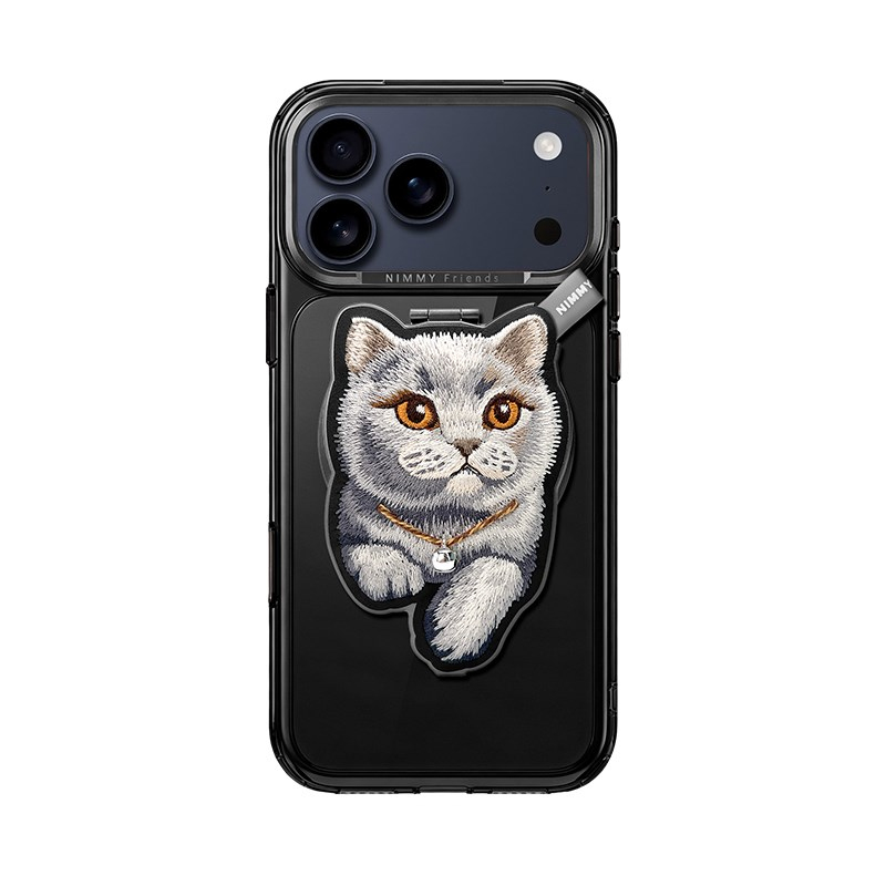 NIMMY iPhone 18 Pro Max Uyumlu MagSafe Özellikli | Değiştirilebilir Manyetik 3D Göz Detaylı Kedi Detaylı Standlı Nimmy Telefon Kılıfı
