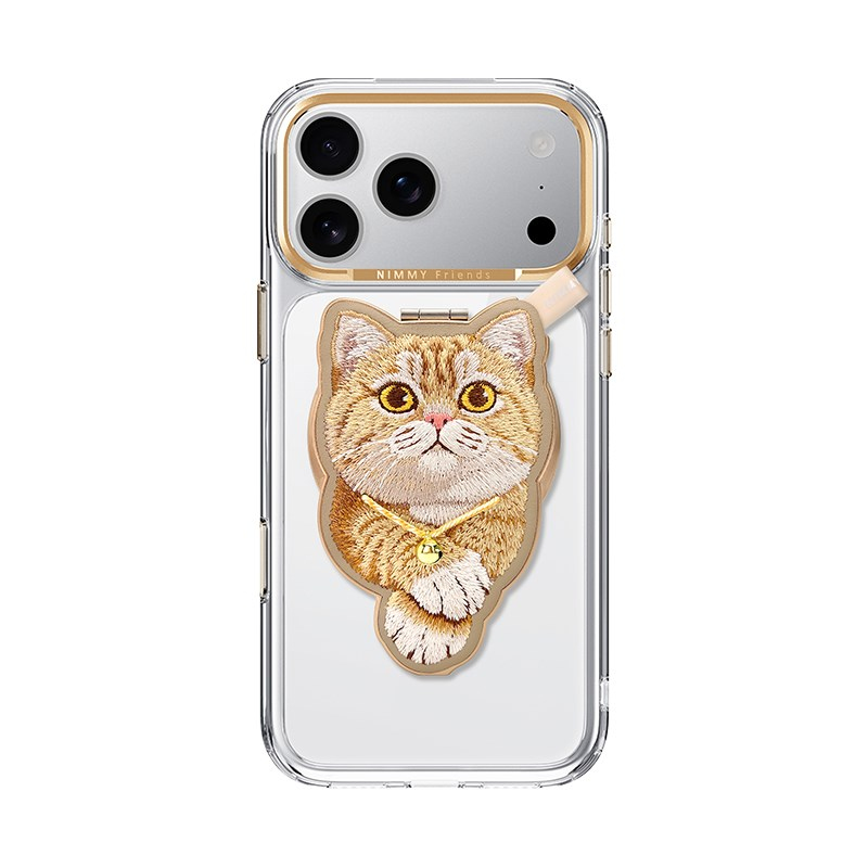 NIMMY iPhone 18 Pro Uyumlu MagSafe Özellikli | Değiştirilebilir Manyetik 3D Göz Detaylı Kedi Detaylı Standlı Nimmy Telefon Kılıfı