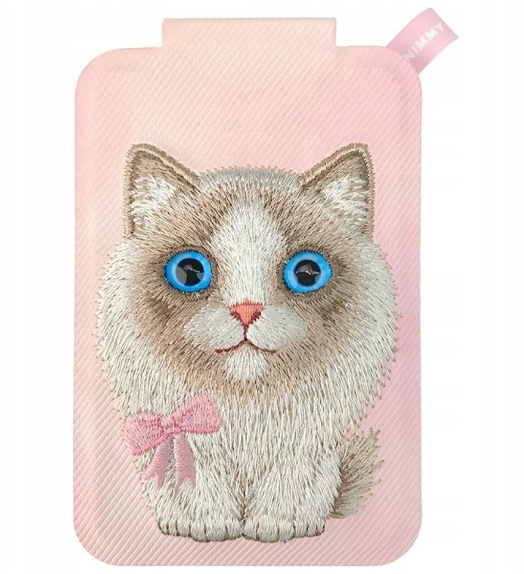 NIMMY Nimmy MagSafe Uyumlu | Değiştirilebilir Manyetik 3D Nakışlı Stand Ve Kartlık Pink Ragdoll