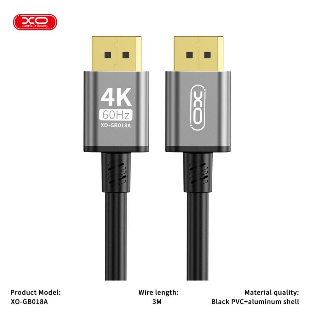 XO GB018A DP to DP 4K 3M Data Veri Aktarım Bağlantı Kablosu