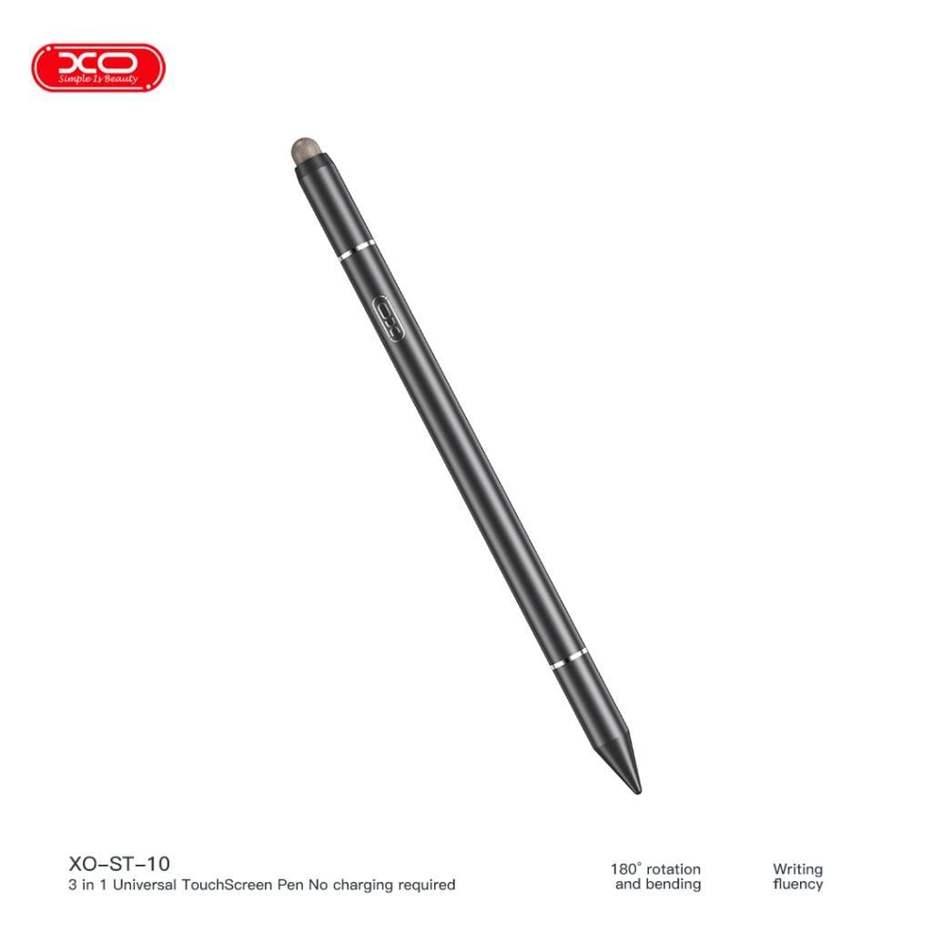 XO ST-010 3 in 1 Universal Şarjsız Dokunmatik Ekran Kalemi Siyah