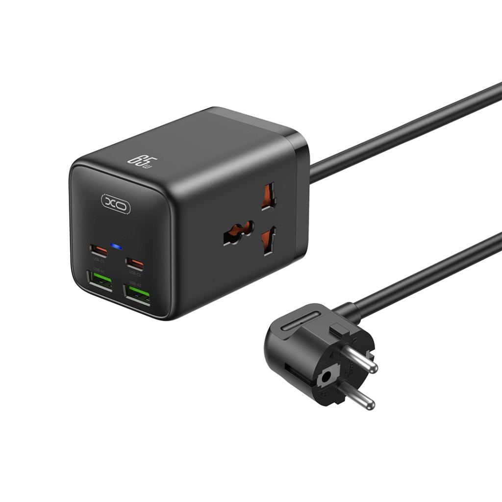 XO XO WL24 65W GaN Şarj İstasyonu 2 USB-C 2 USB-A 2 AC EU Prizli
