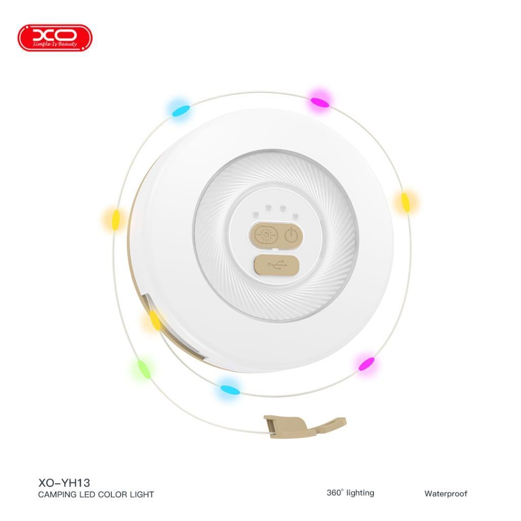 XO YH13 Suya Dayanıklı 1800mAh Şarjlı RGB Ekstra Şerit Ledli 360 Derece Aydınlatma Özellikli Kamp Işığı