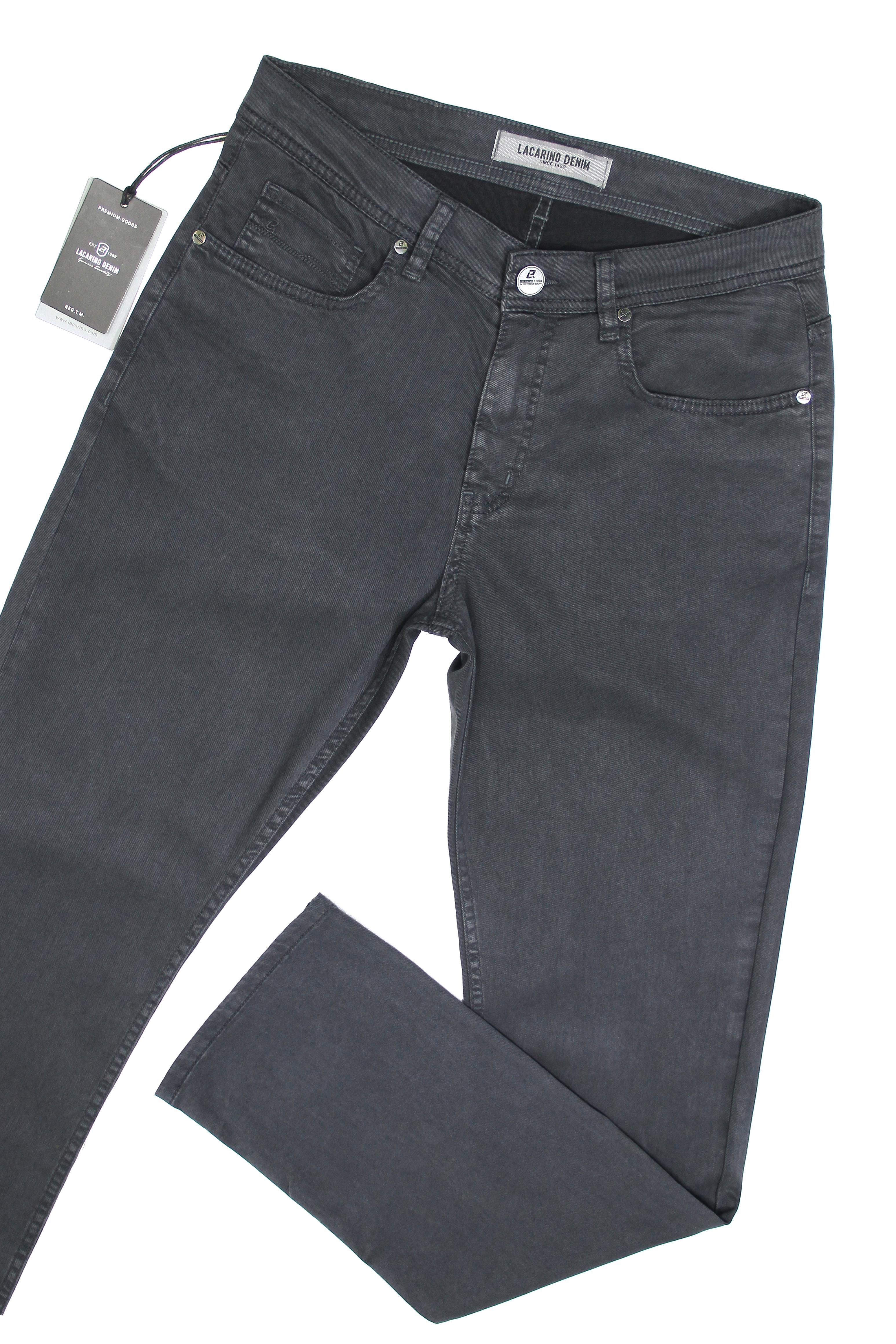 LACARINOYüksek Bel Boru Paça Tencel Kumaş Antrasıt Jean Pantolon
