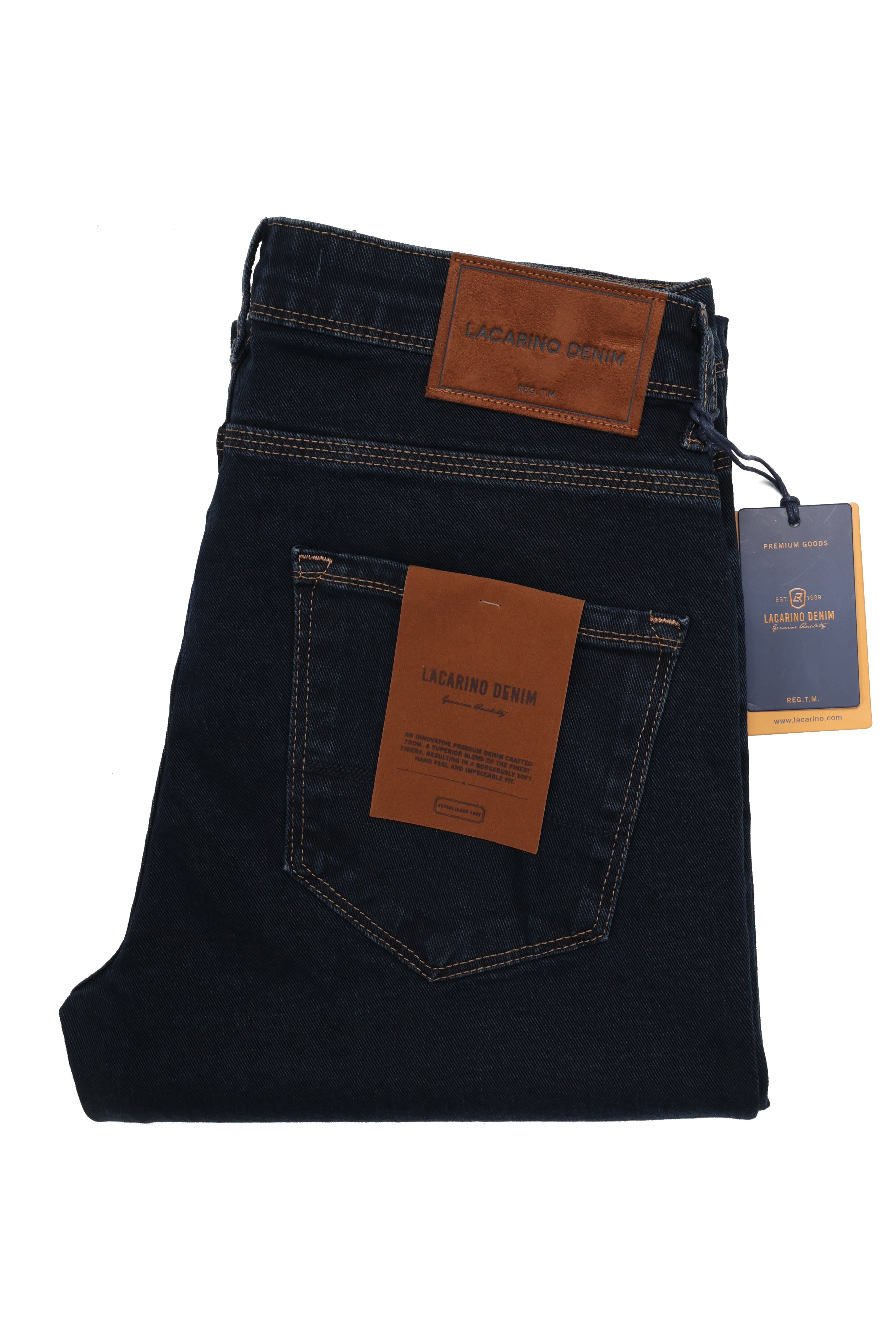 LACARINOYüksek Bel Boru Paça Blue Black Erkek Jean Pantolon