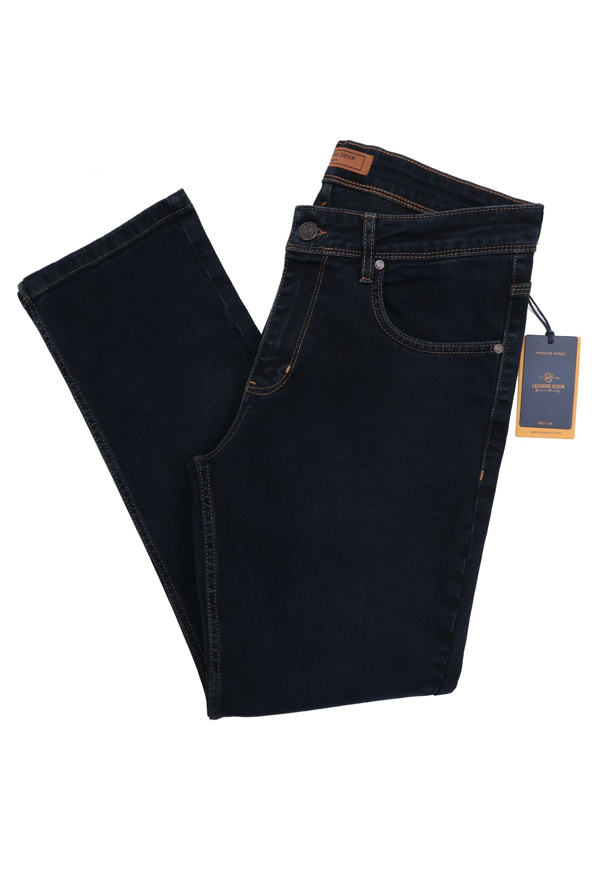 LACARINOYüksek Bel Boru Paça Blue Black Erkek Jean Pantolon