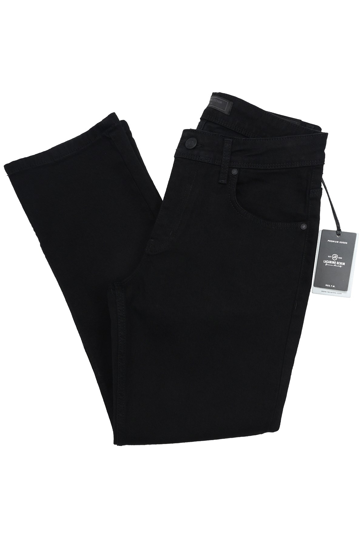 LACARINOYüksek Bel Boru Paça Black Erkek Jean Pantolon