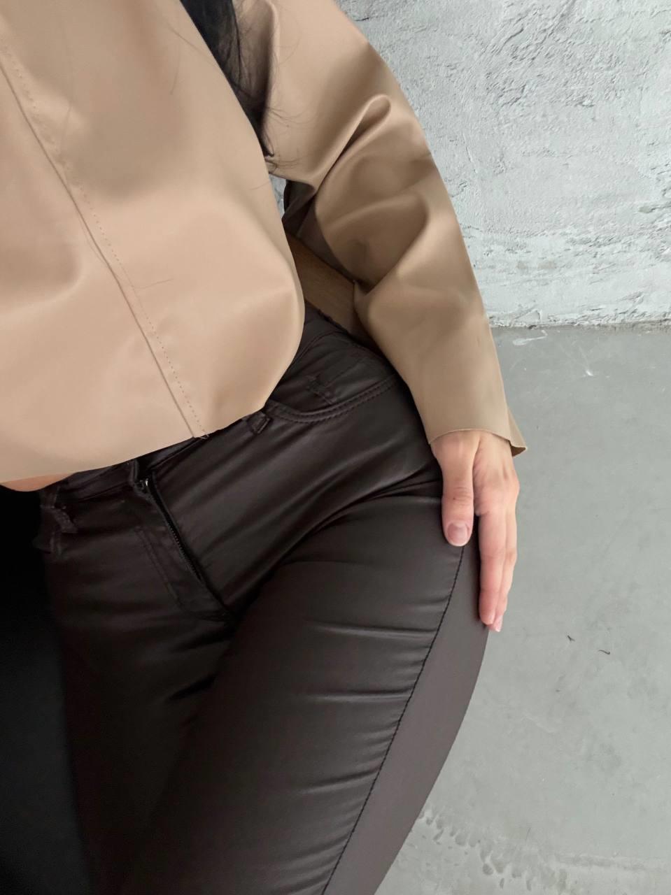 Women's Narrow Leg High Waist Brown Jeans