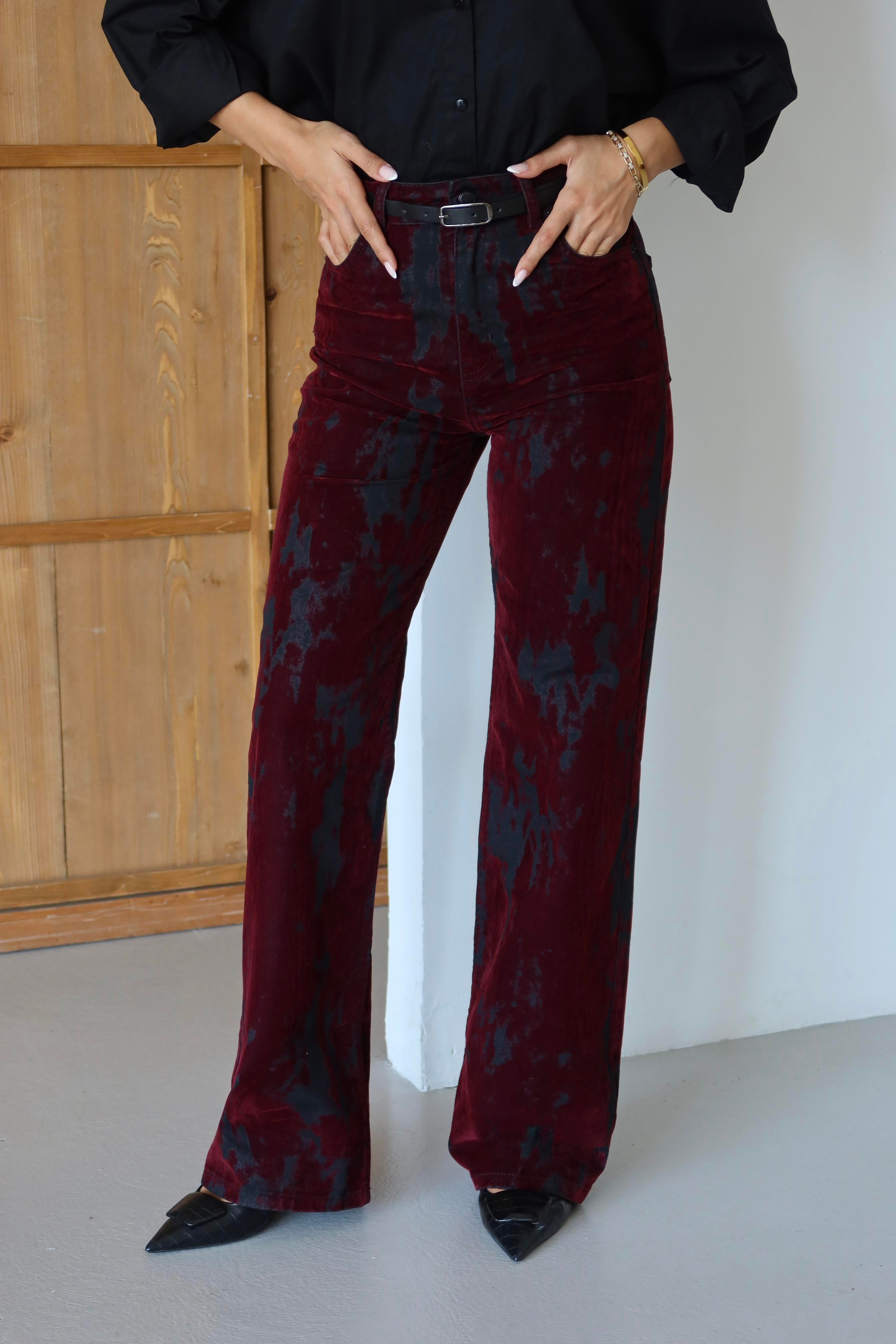 LACARINOBP  SIYAH BORDO FLOK BASKI  KEMERLI   34/42