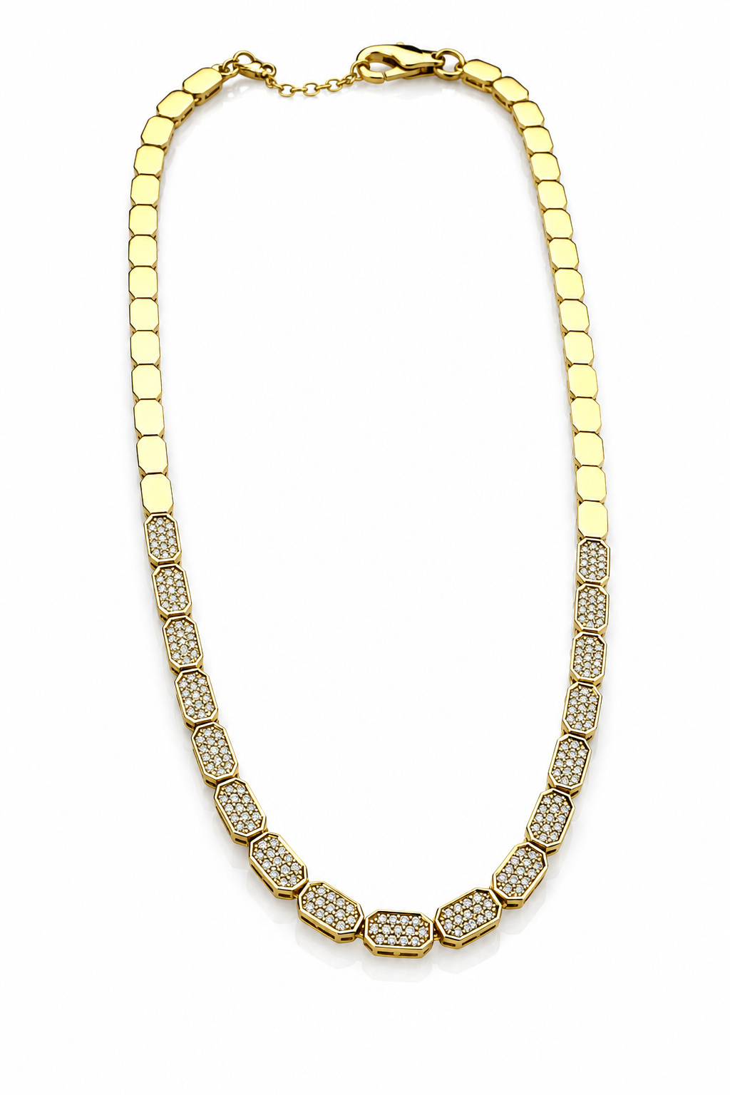 925 Ayar Gümüş Diamond Plaka Kolye
