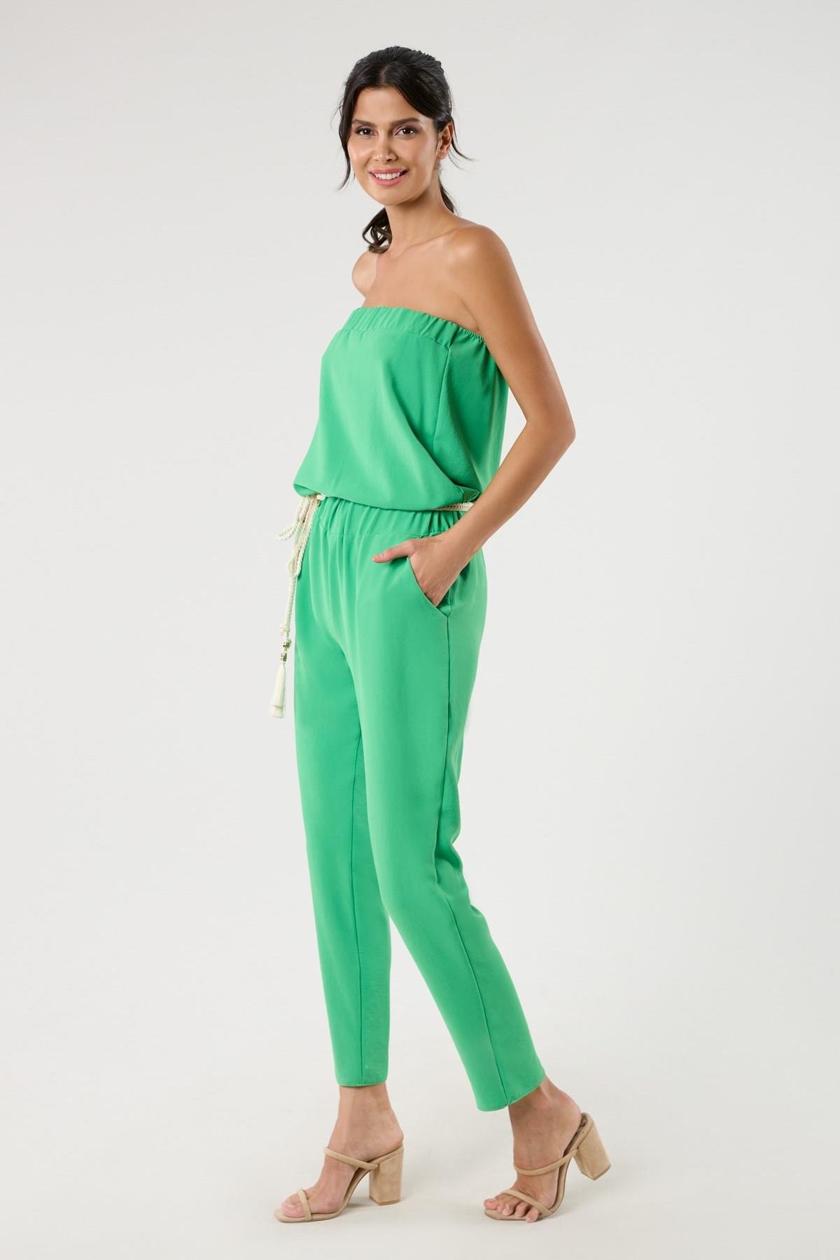 Alfierino Straplez Halat Kemerli Tulum YEŞİL