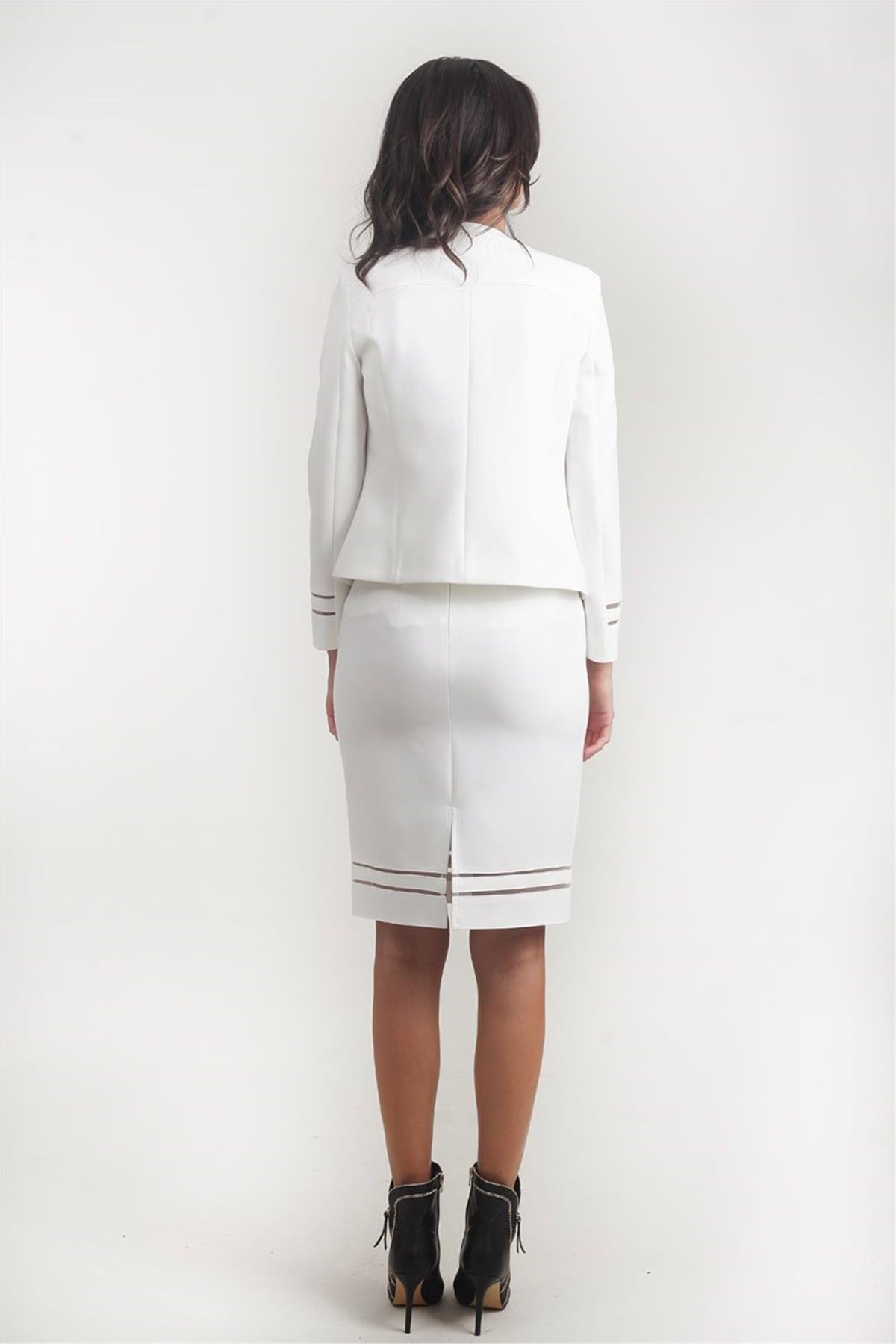 Andronico Etek Ucu Tül Detaylı Etek EKRU