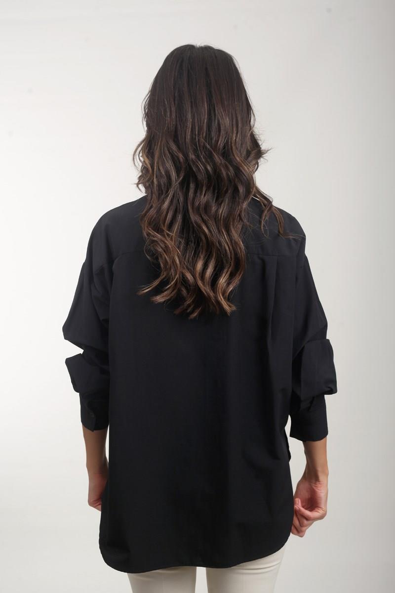 Antonina Oversize Gömlek SİYAH