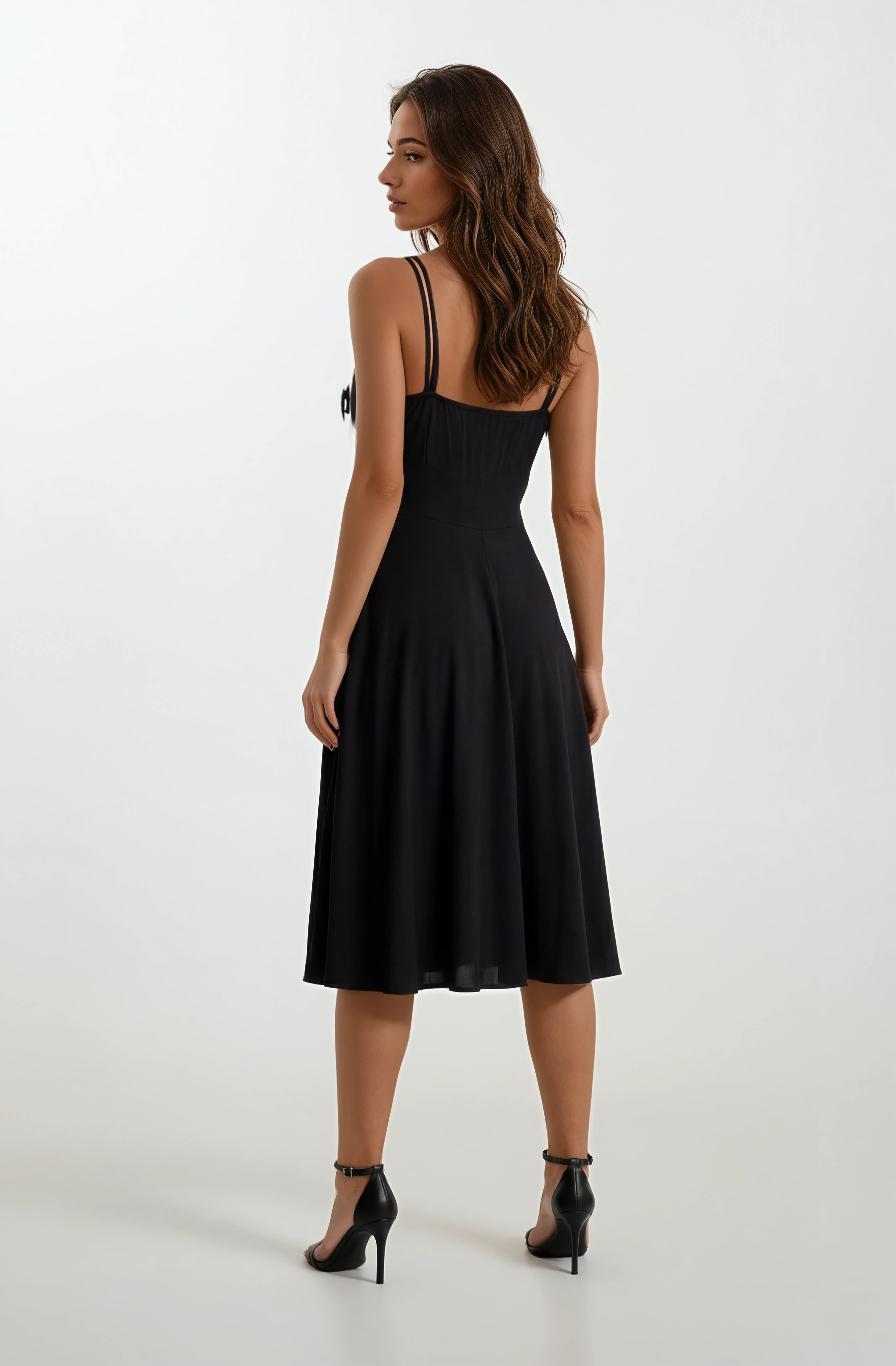 Cavallin Kruvaze Askılı Kısa Abiye Elbise SİYAH