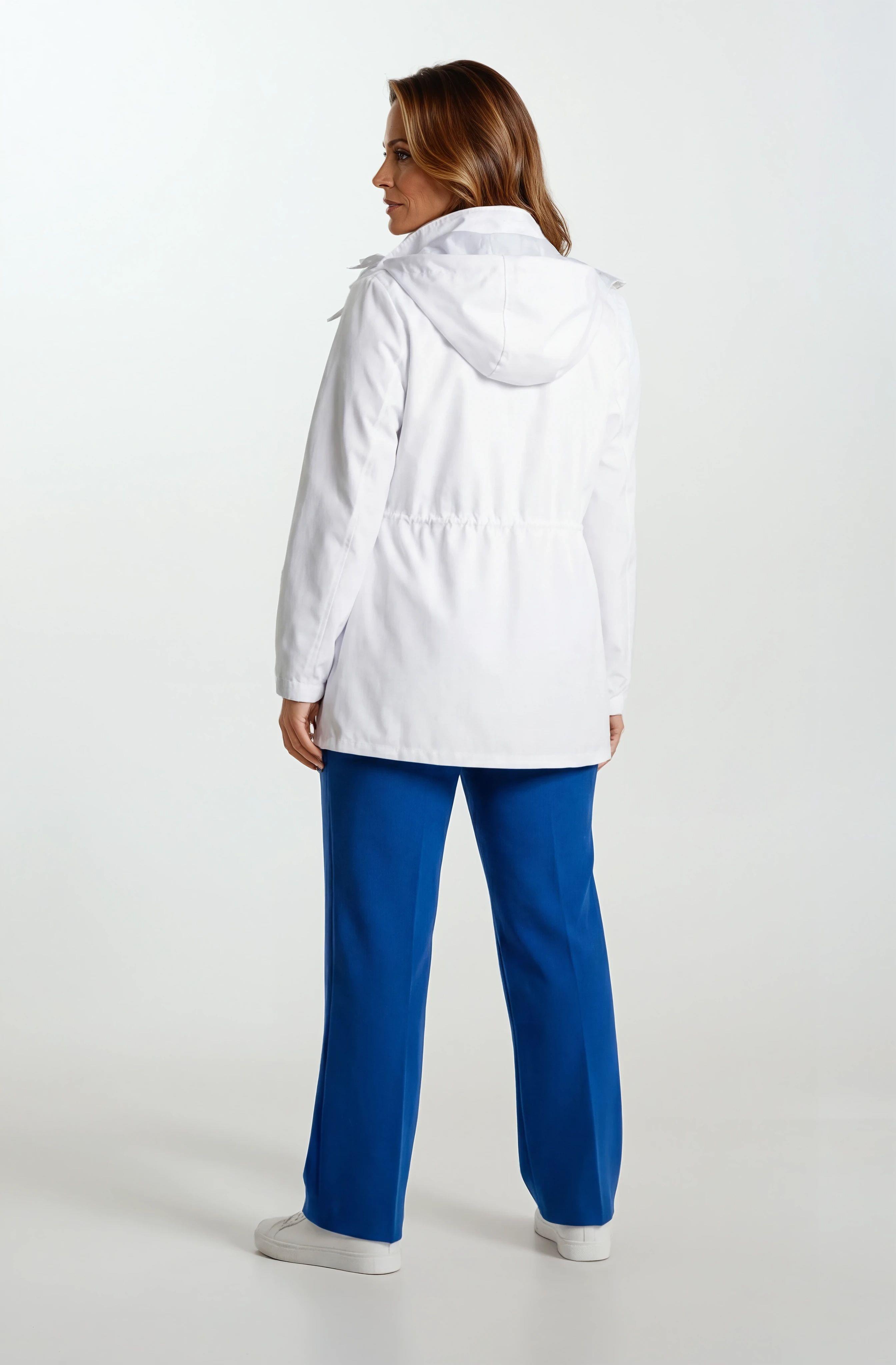 Christensen Kapüşonlu Çıtçıtlı Katlamalı Kol Safari Mont BEYAZ