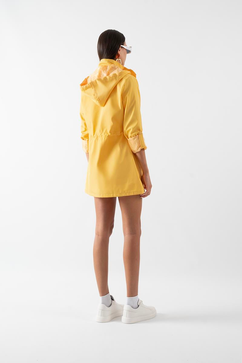 Christensen Kapüşonlu Çıtçıtlı Katlamalı Kol Safari Mont SARI