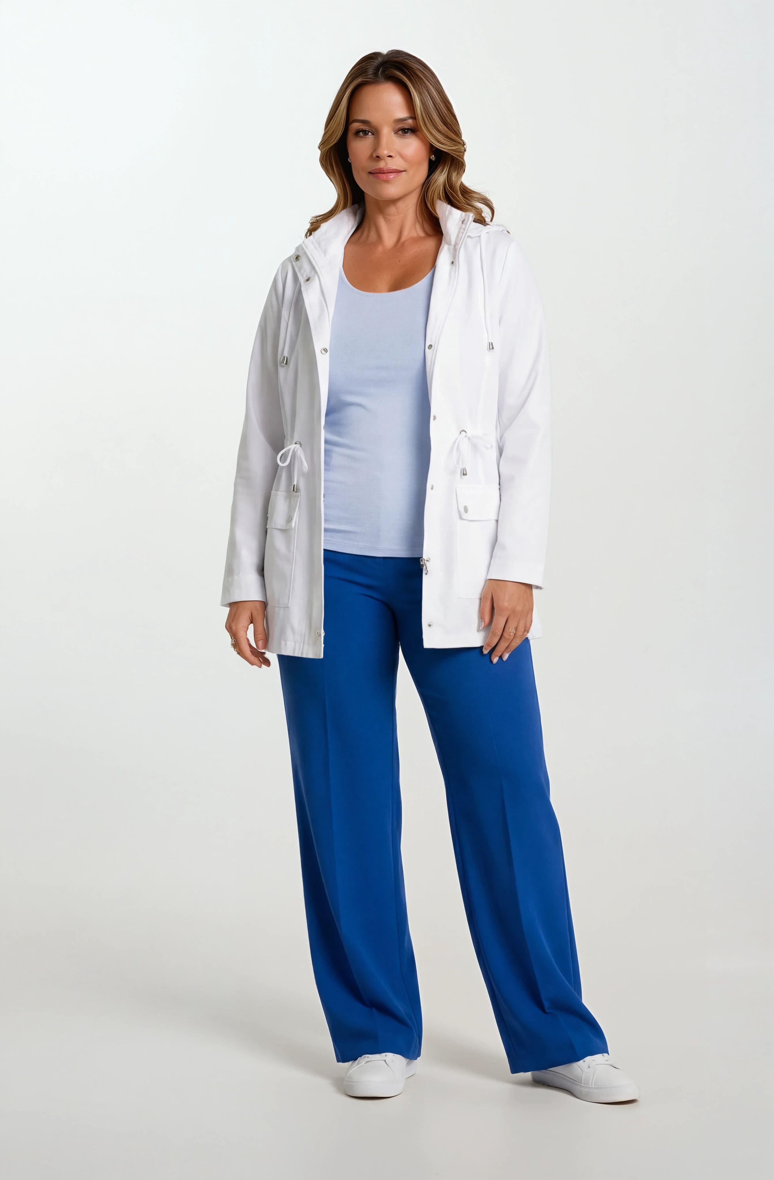 Christensen Kapüşonlu Çıtçıtlı Katlamalı Kol Safari Mont BEYAZ