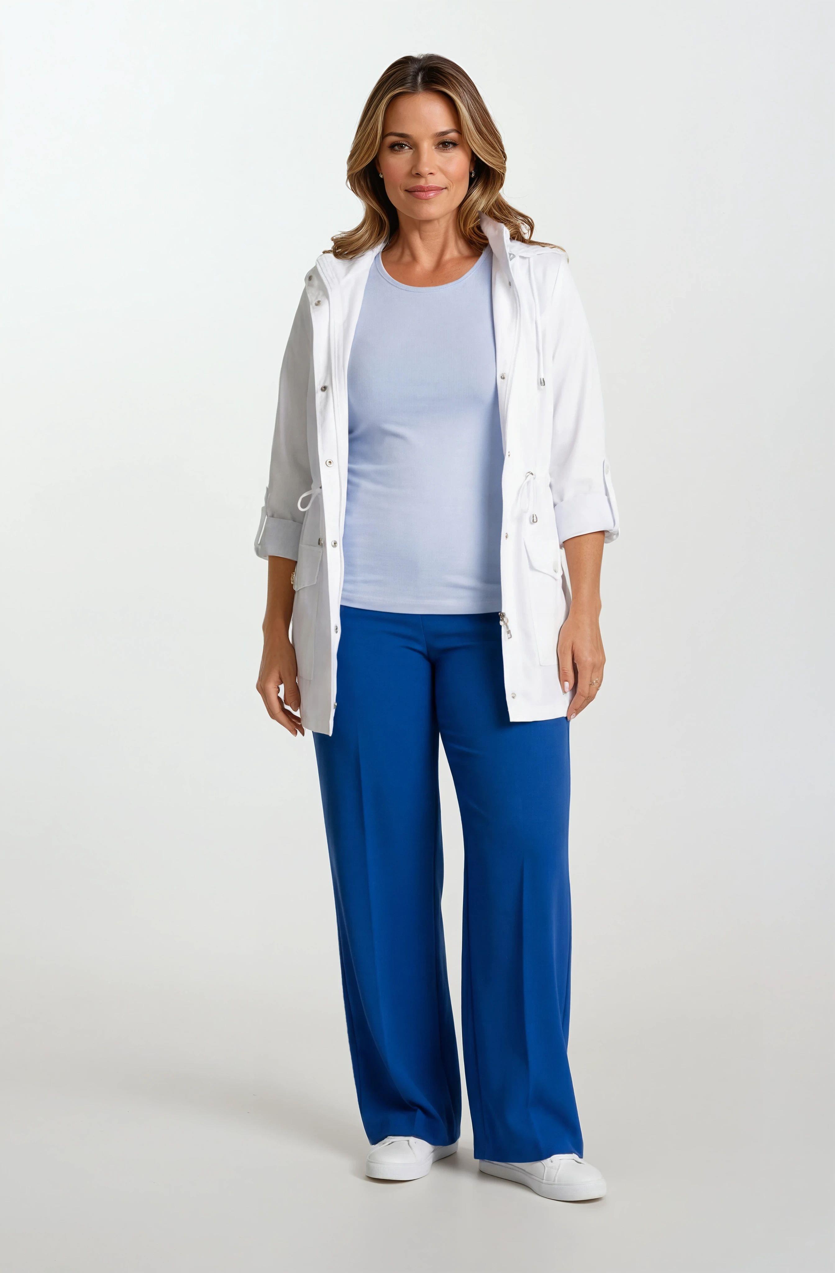 Christensen Kapüşonlu Çıtçıtlı Katlamalı Kol Safari Mont BEYAZ