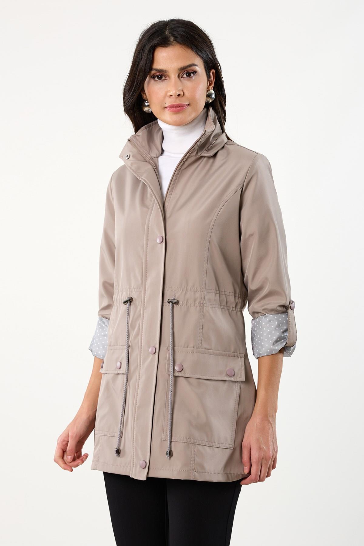 Christensen Kapüşonlu Çıtçıtlı Katlamalı Kol Kaban TAŞ