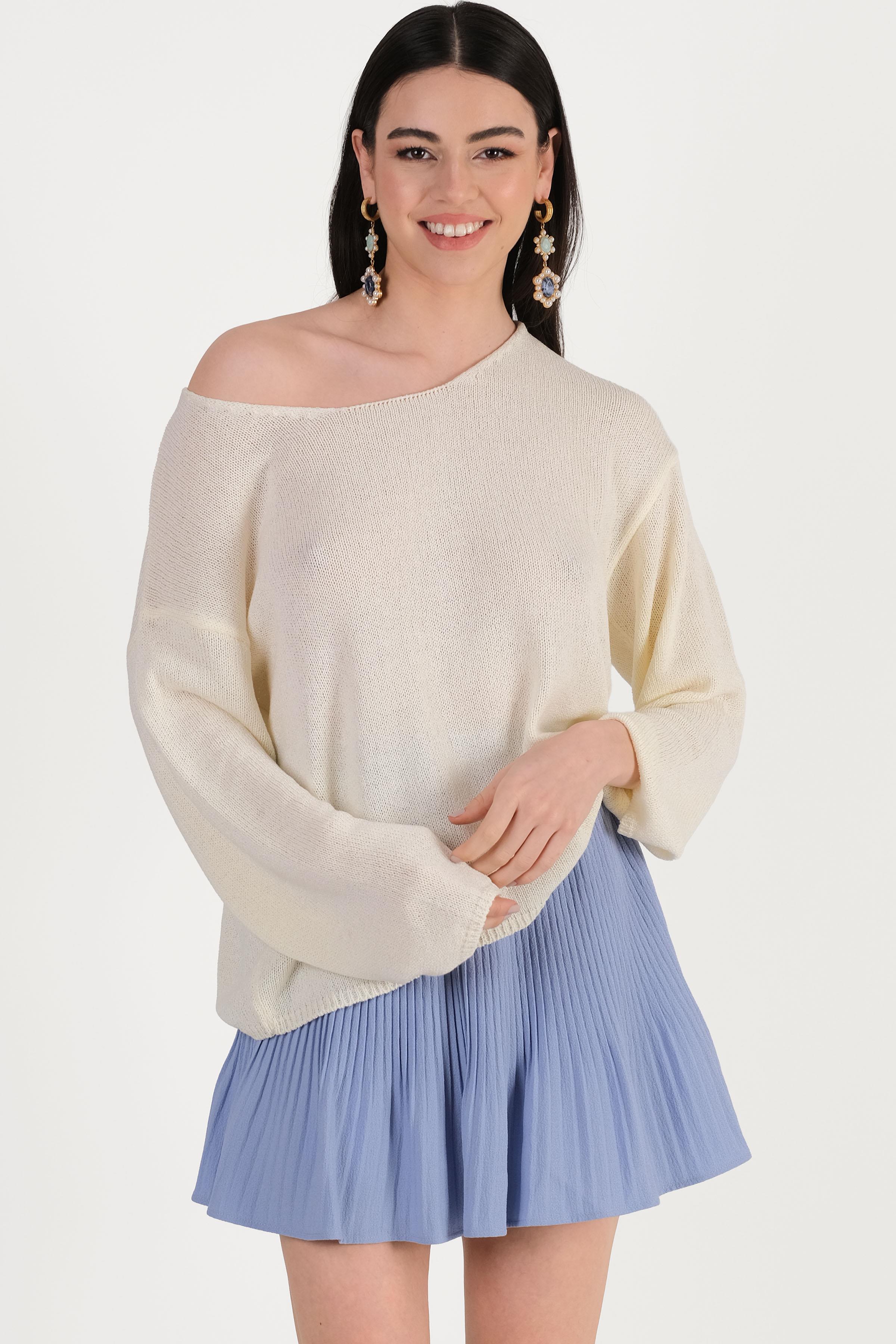 Ciro Pliseli Etek MAVİ