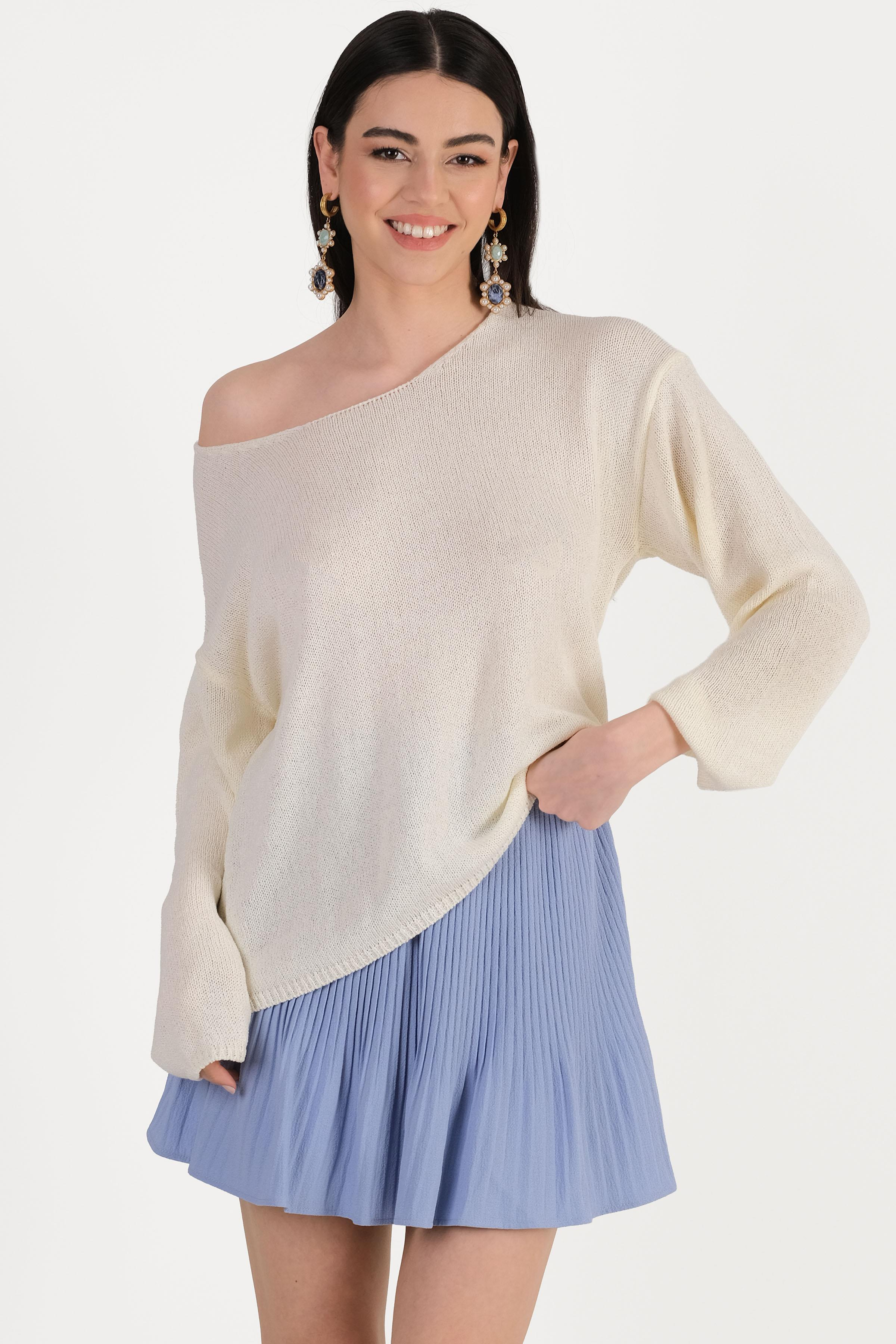 Ciro Pliseli Etek MAVİ