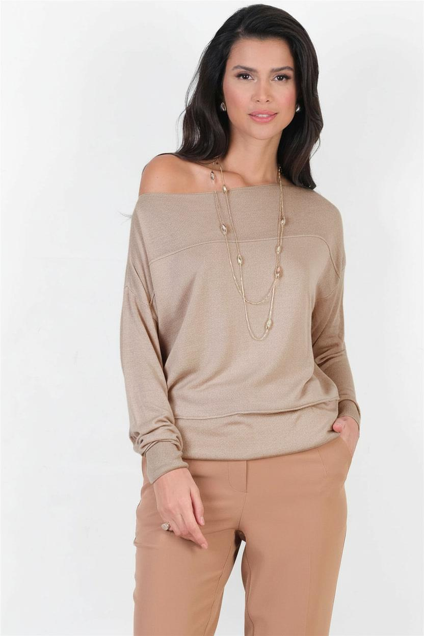 Consolato Kayık Yaka Triko CAMEL