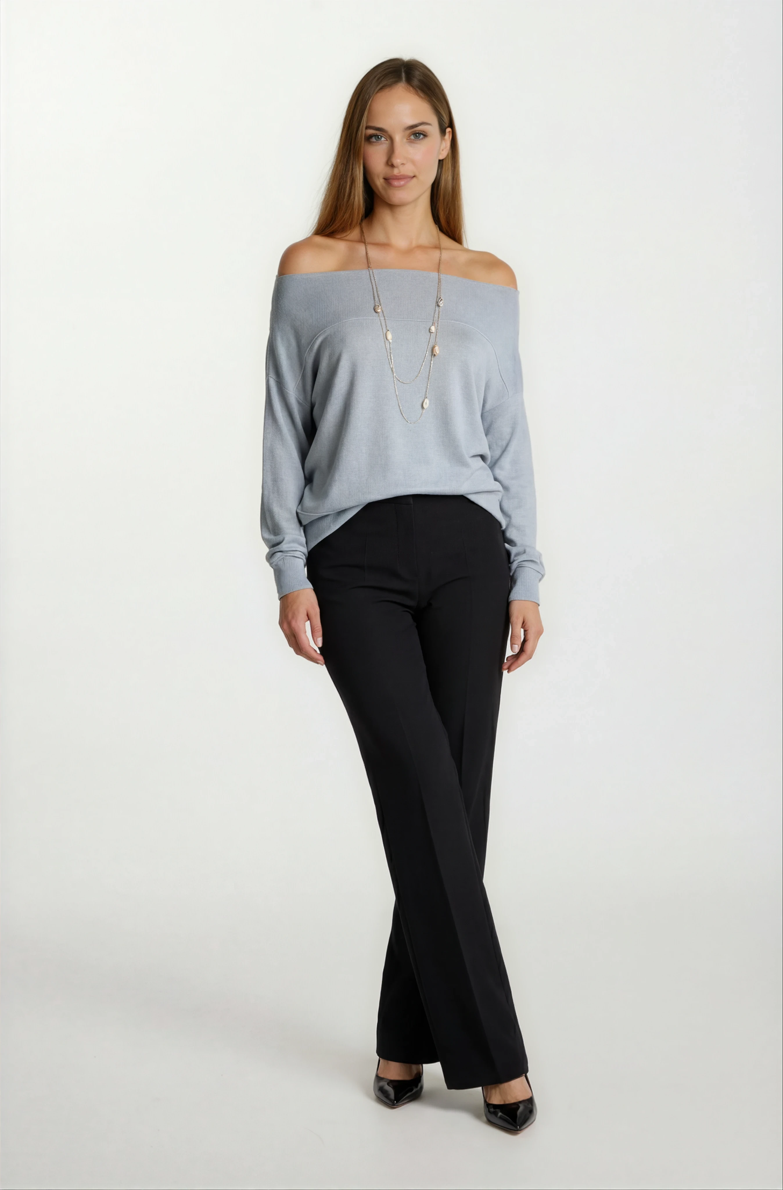 Consolato Kayık Yaka Triko GRİ