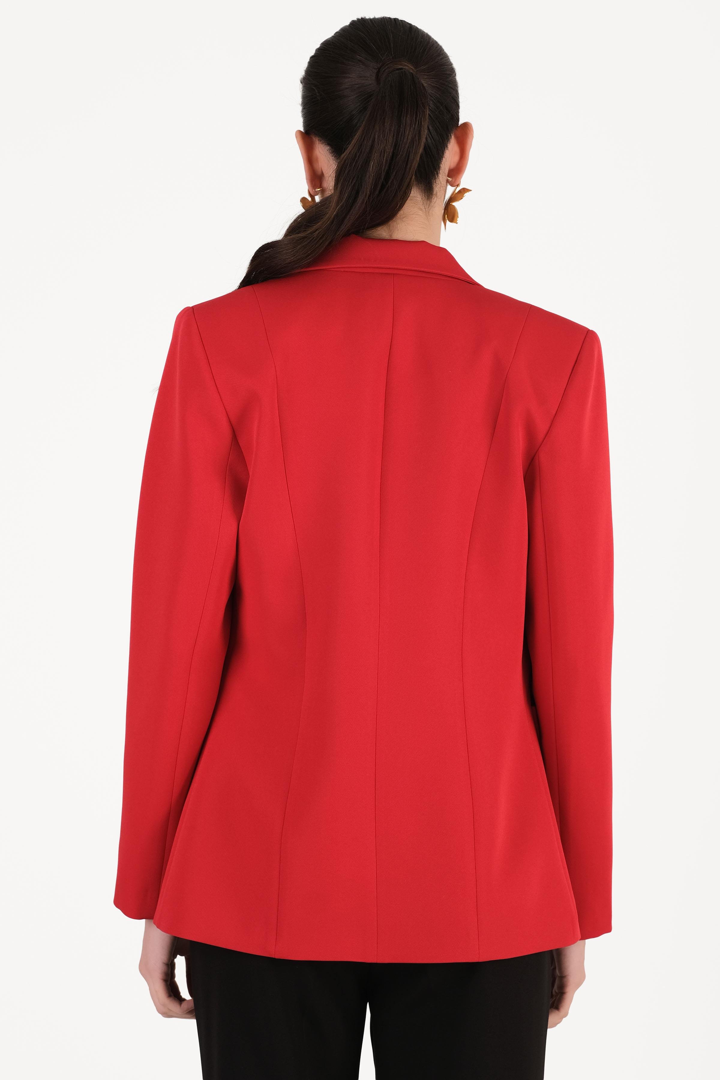 Corinta Mono Yaka Büyük Cepli Ceket KIRMIZI