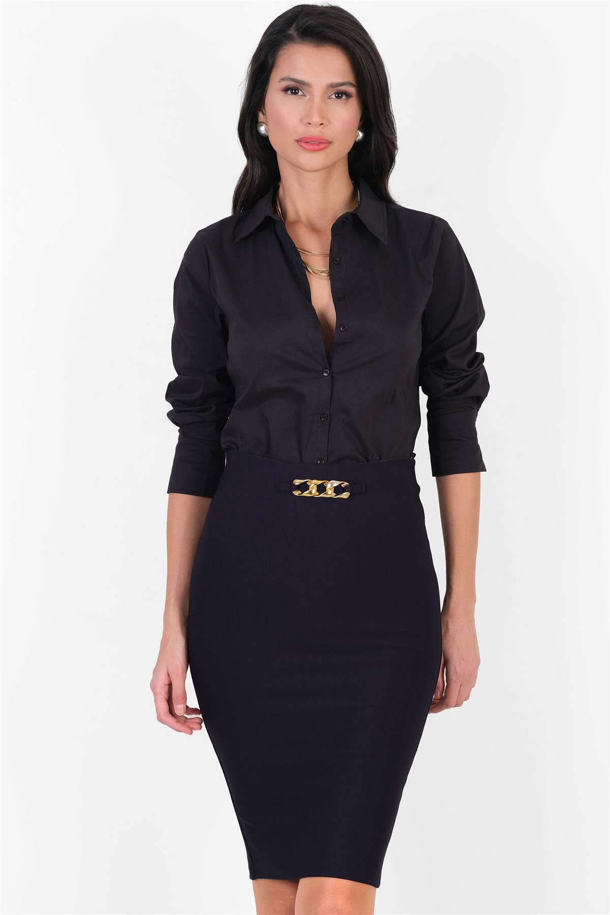 Corona Erkek Yaka Slim Fit Gömlek SİYAH