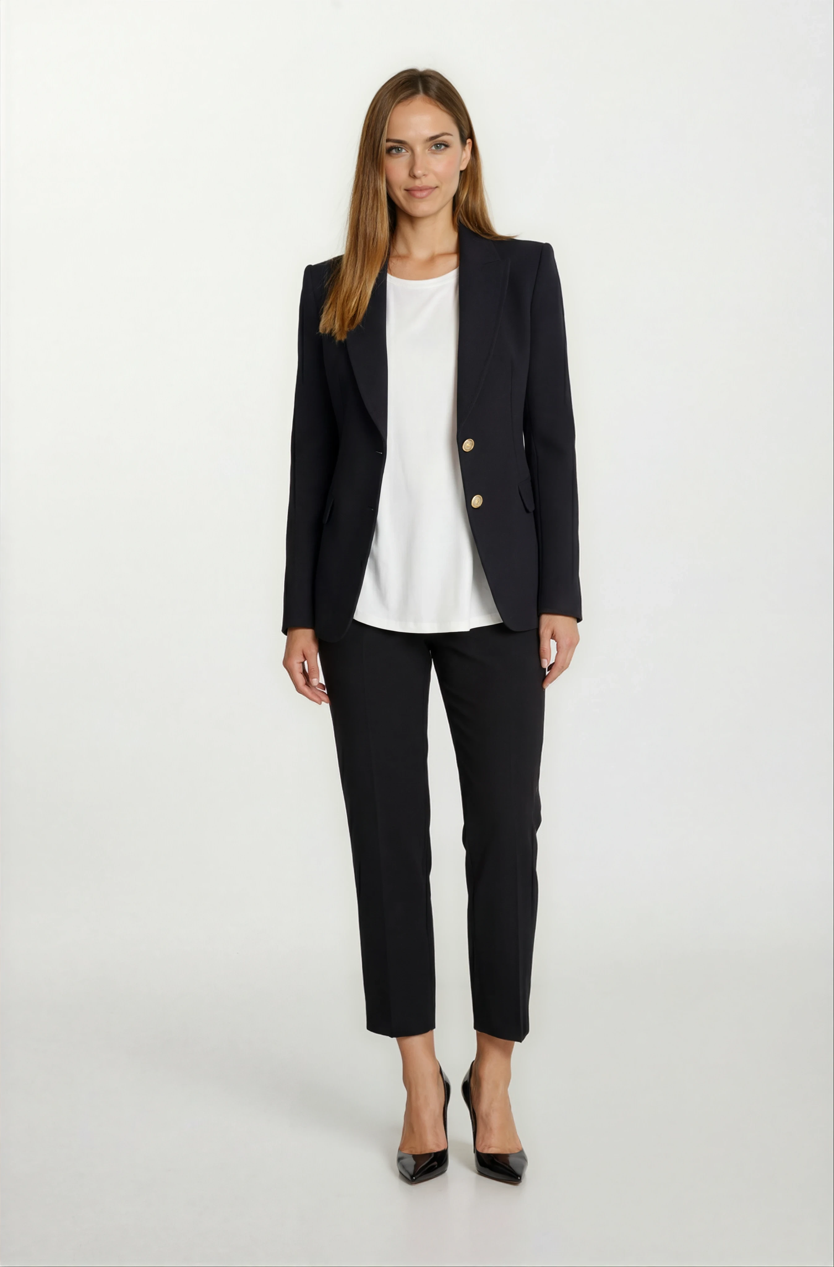 Cristano Klasik Yaka Bele Oturan Cep Kapaklı Ceket SİYAH