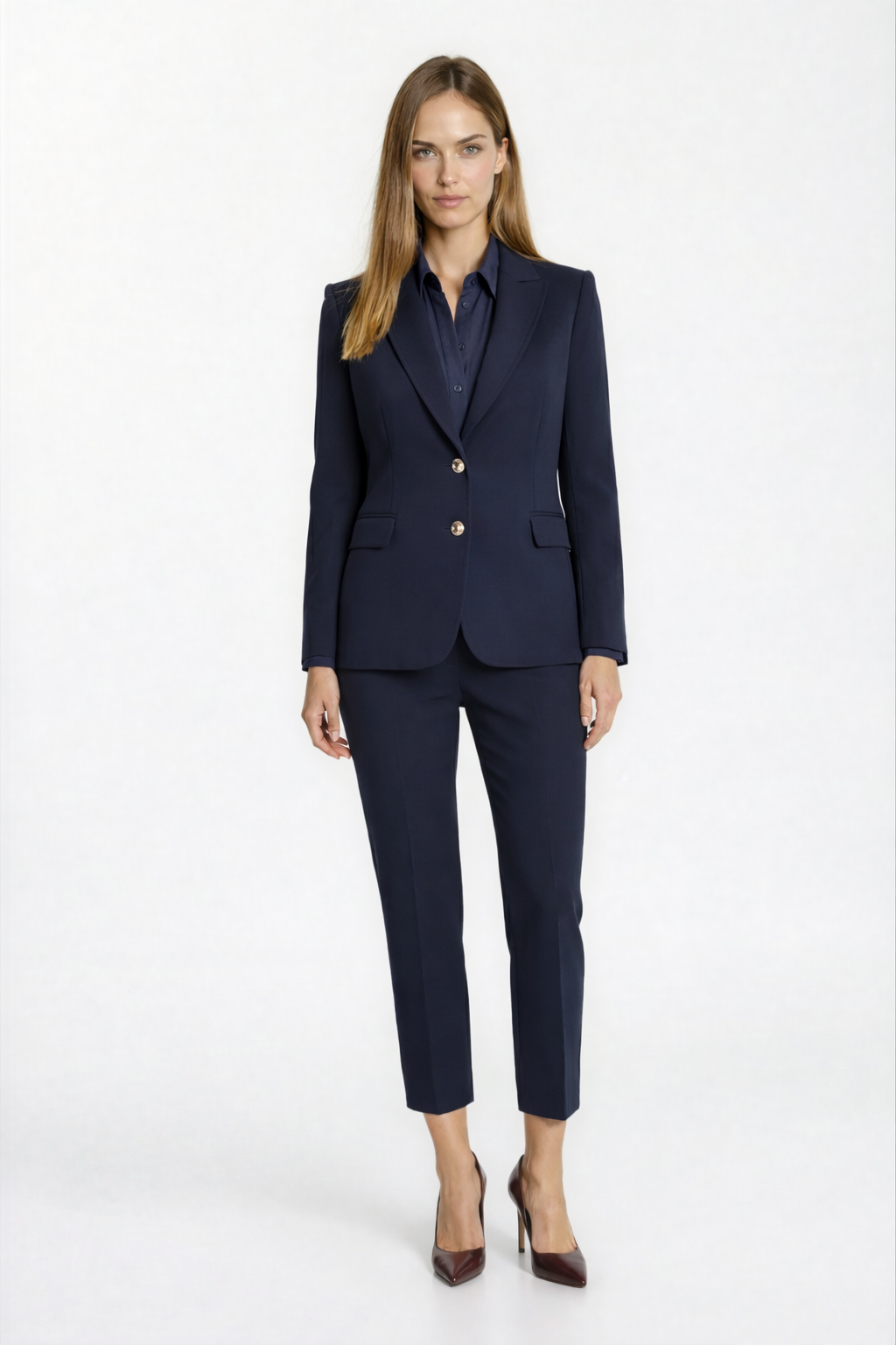 Cristano Klasik Yaka Bele Oturan Cep Kapaklı Ceket LACİVERT